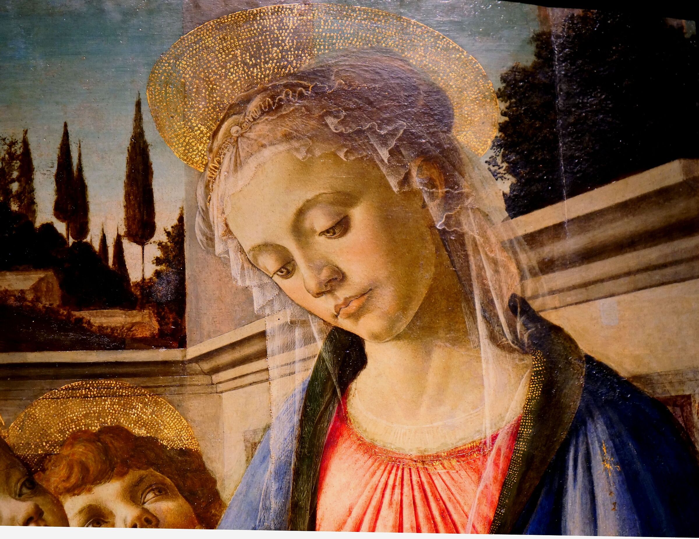 Botticelli - Madonna con Bambino e due Angeli (Part.)