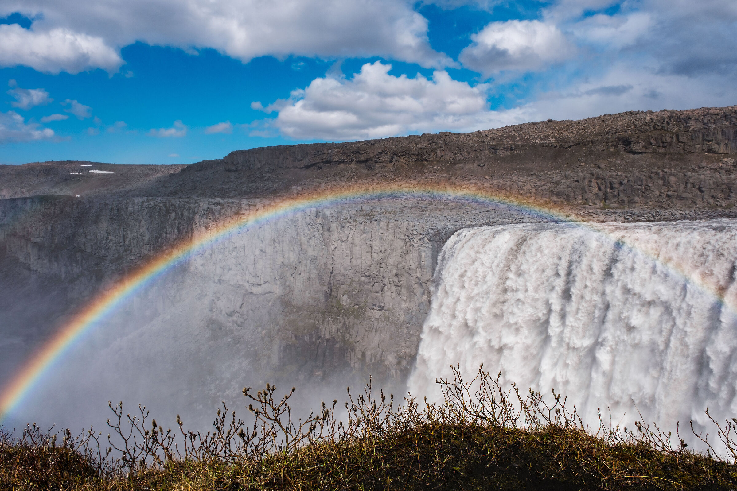 Waterfall and rainbow
