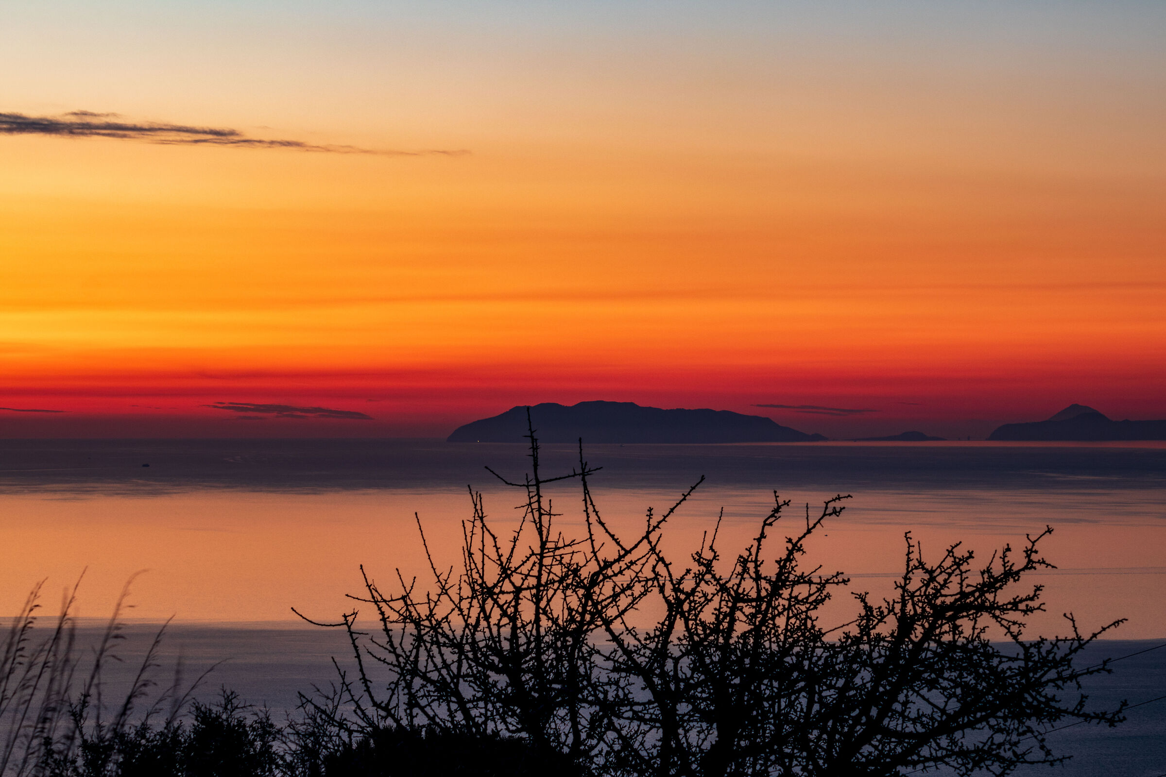 Sunset over the Aeolian Islands
