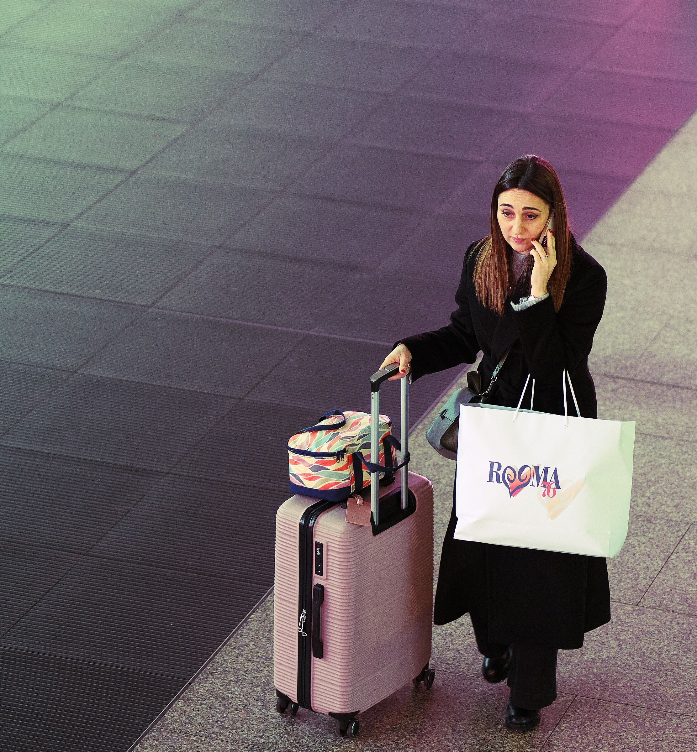 woman and suitcase