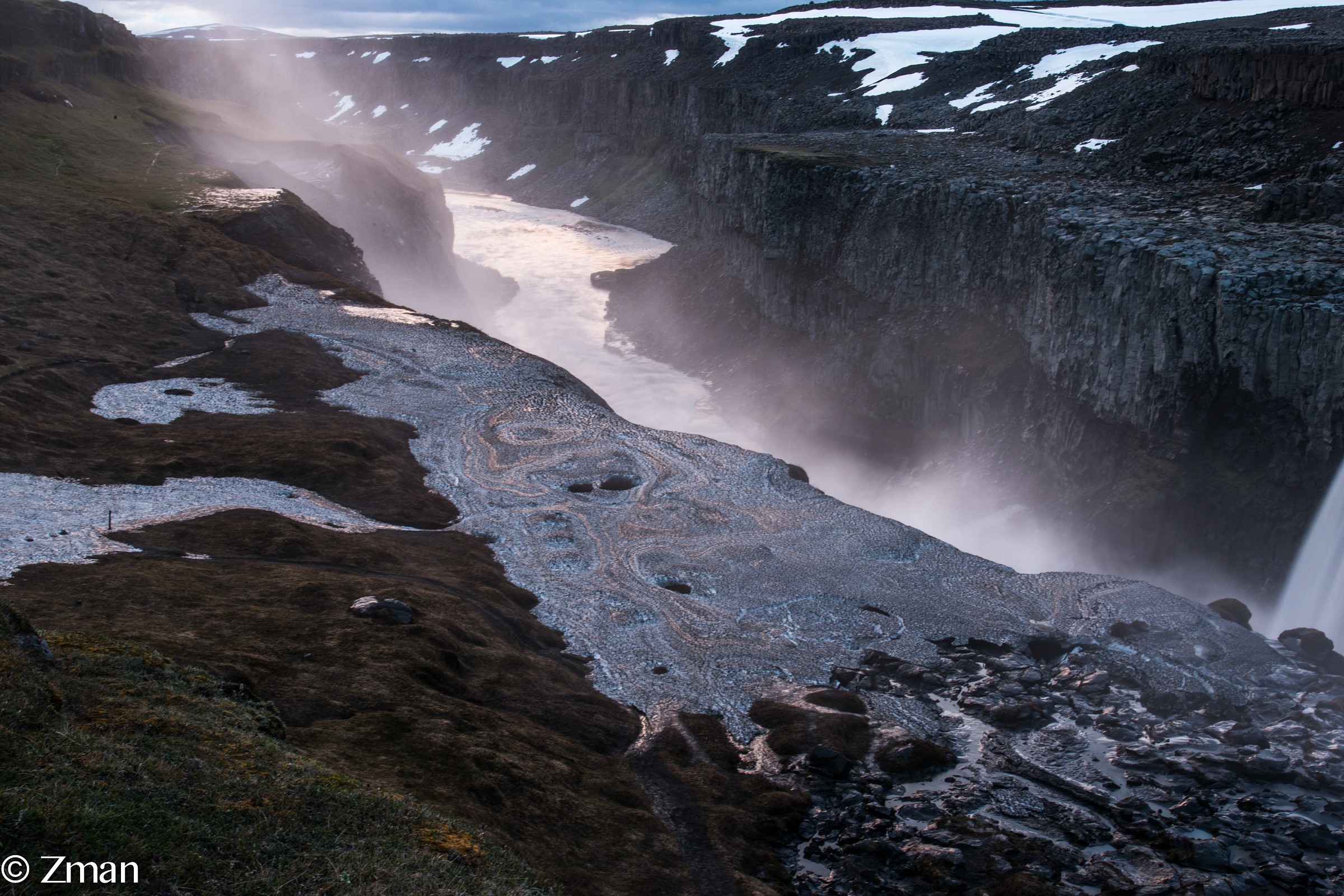 The Mighty Water Fall with Its Icy Shoulder