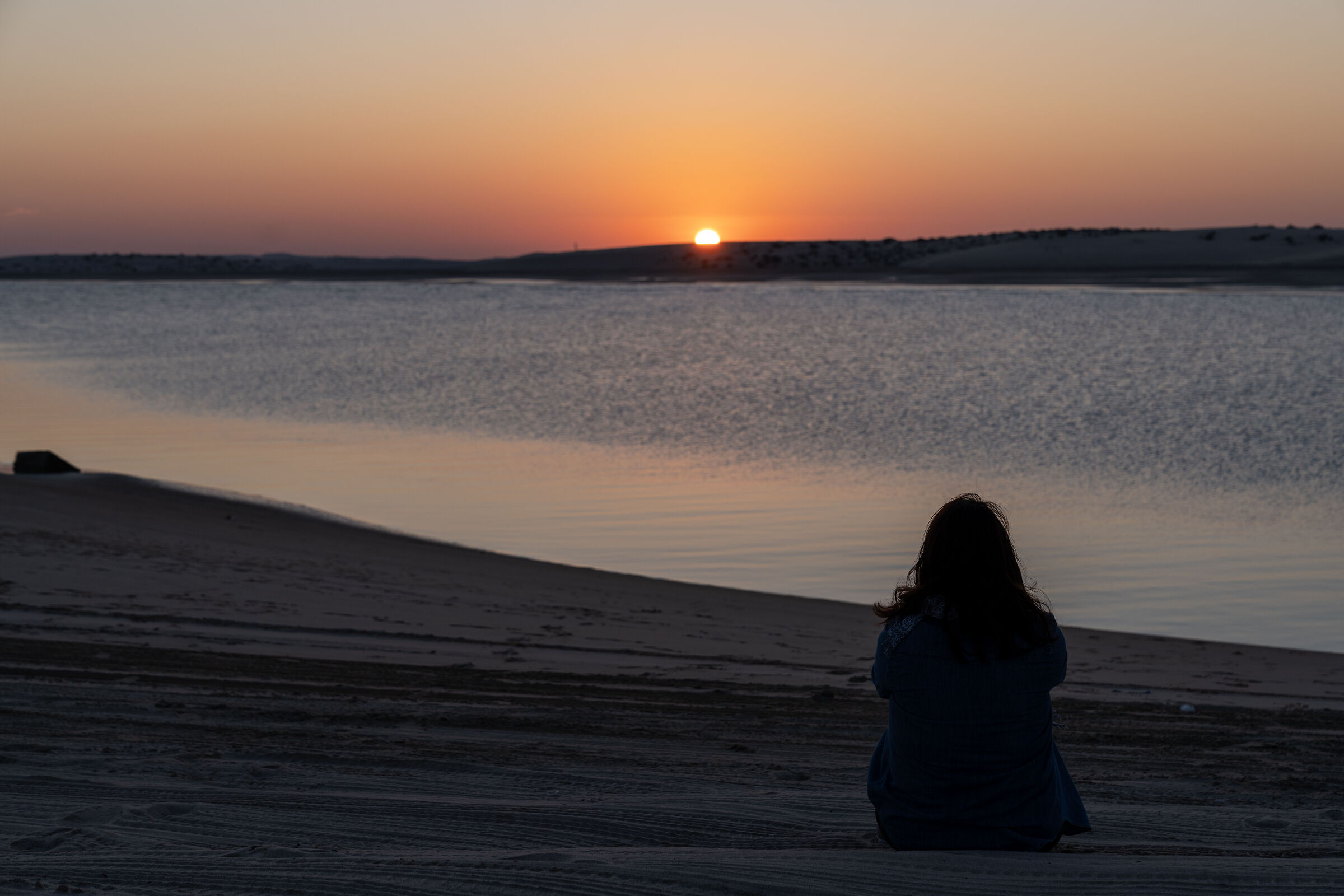 tramonto nel deserto
