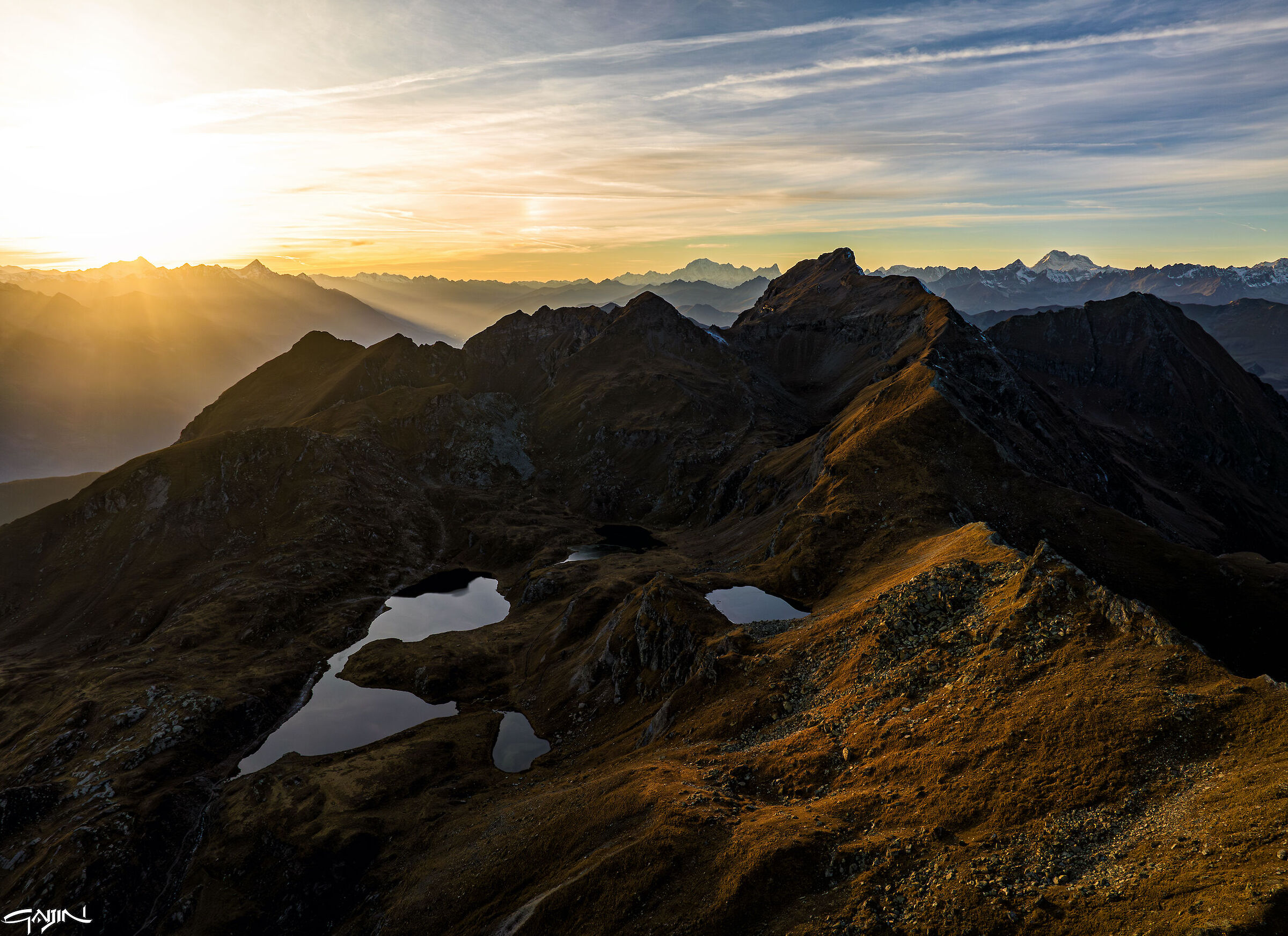 Sunset over the valley