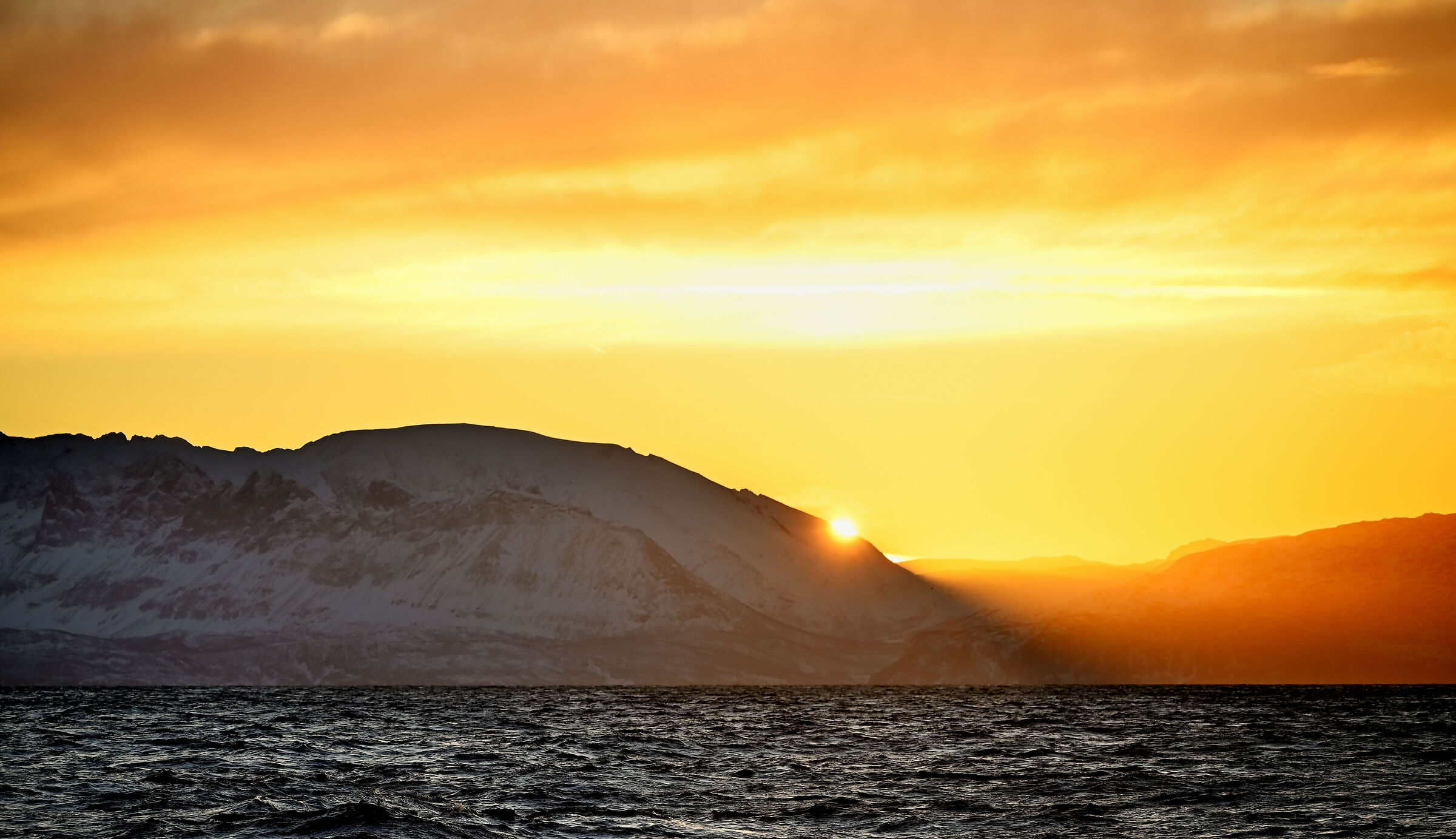 Skjervoy, the sun is rising
