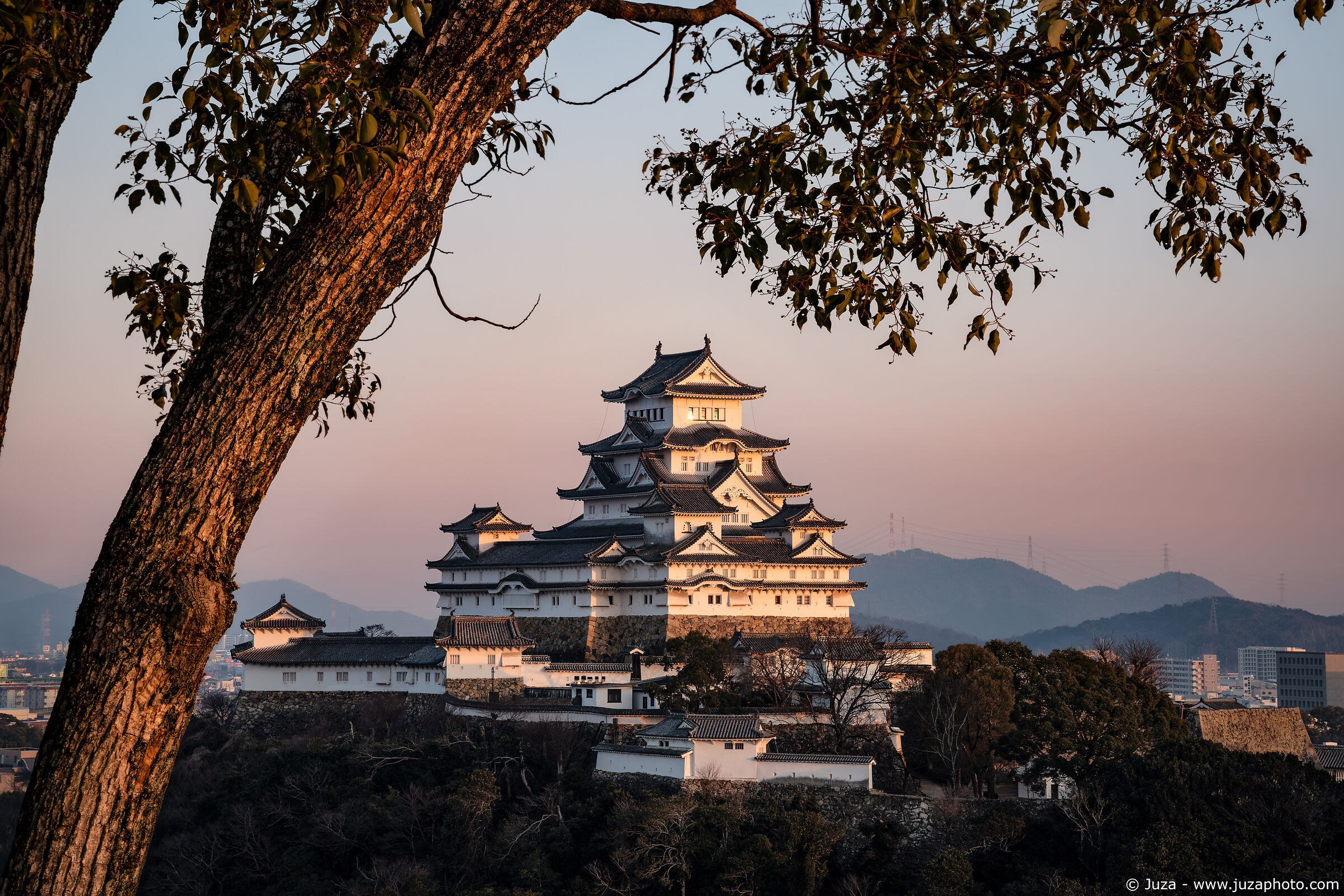 Sunset over Himeji Castle