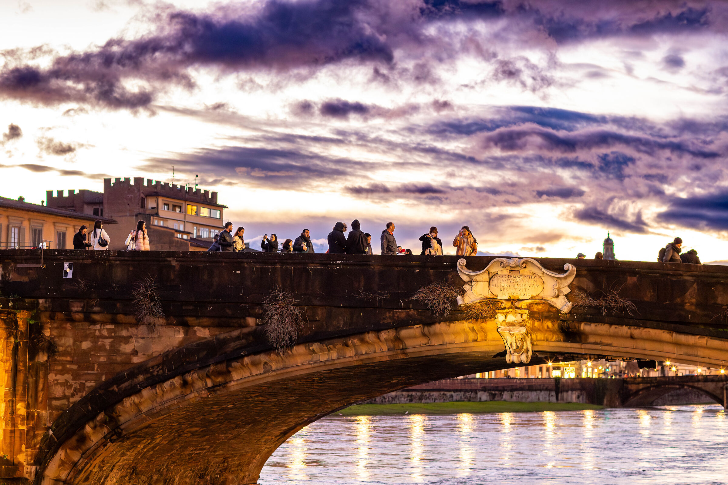 Florence, sunset on the Arno
