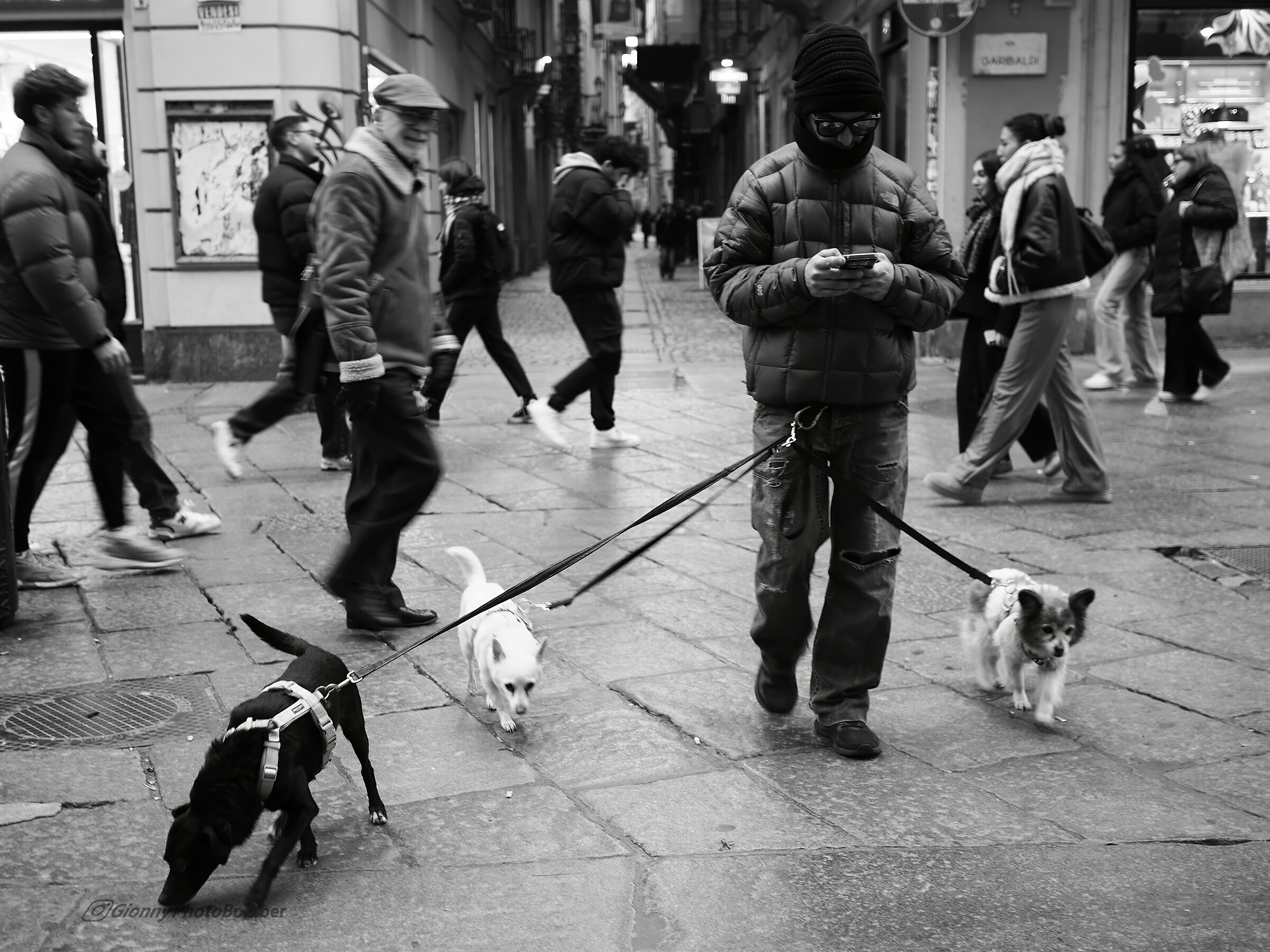 Human on a leash