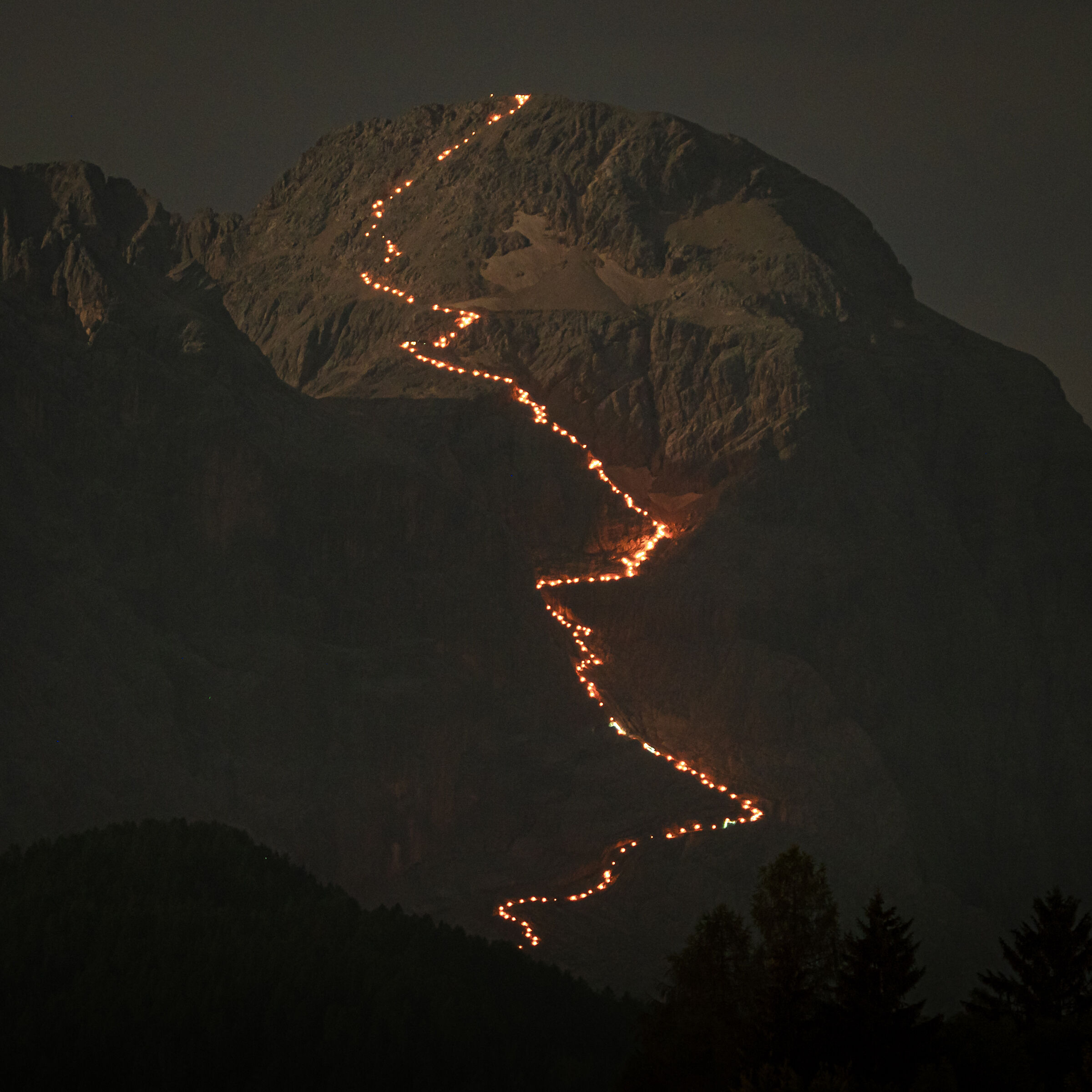 Torchlight procession Monte Civetta Val di Zoldo