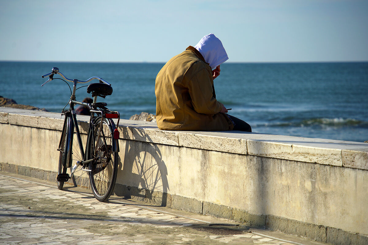 Cycling on the pier