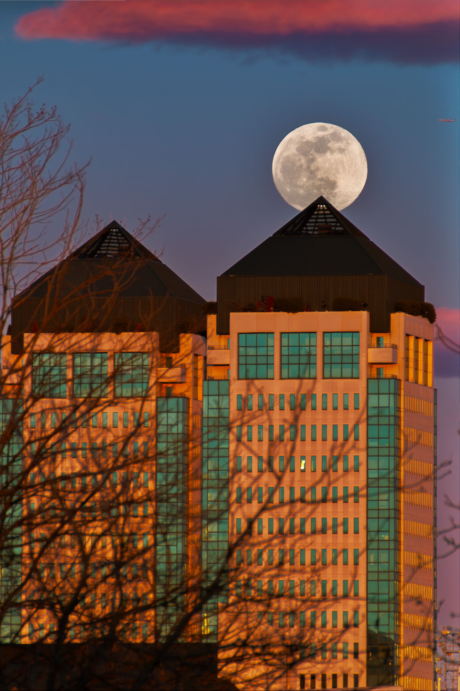 The moon and the towers