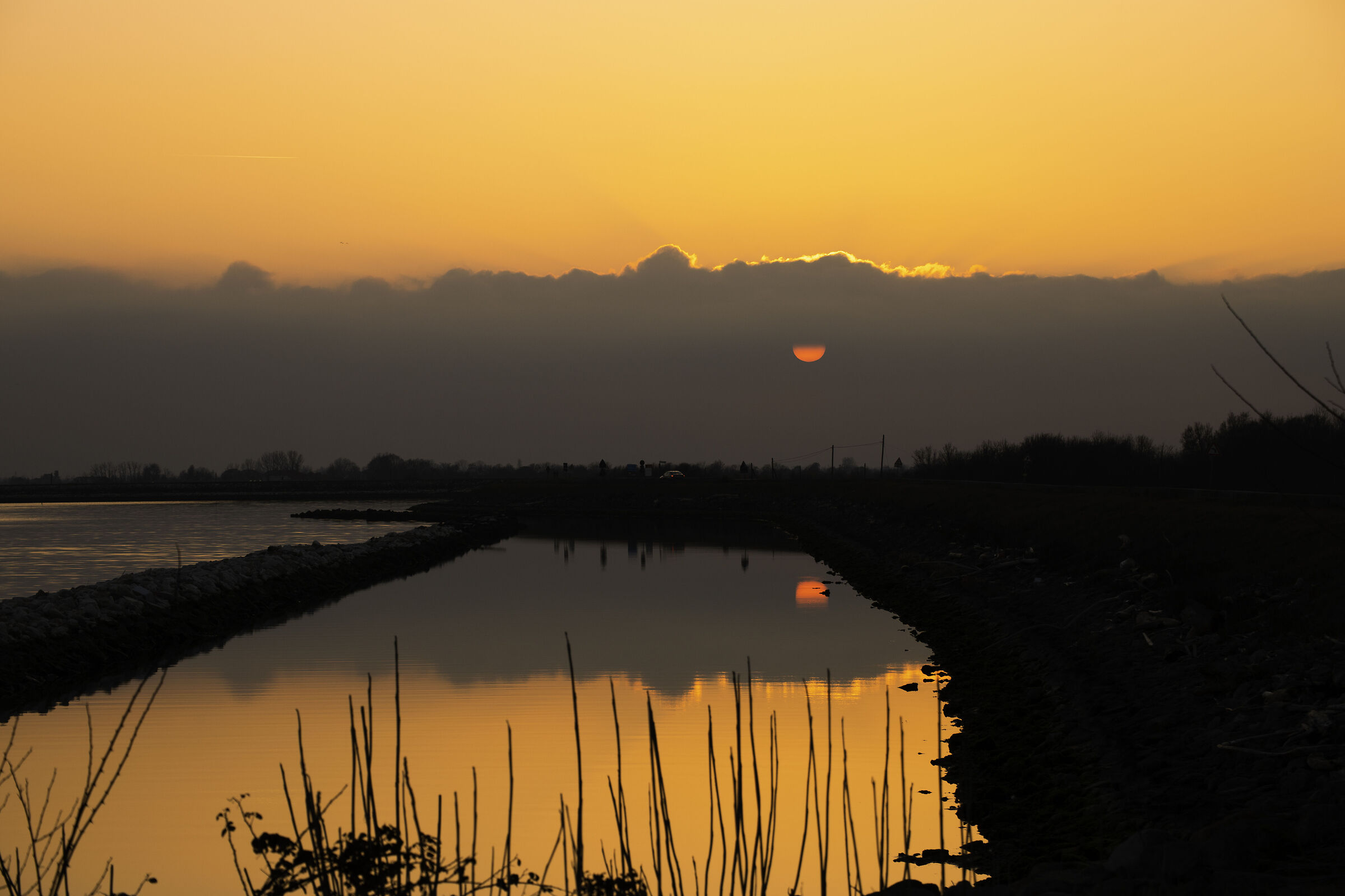 Sunset in the Po Delta