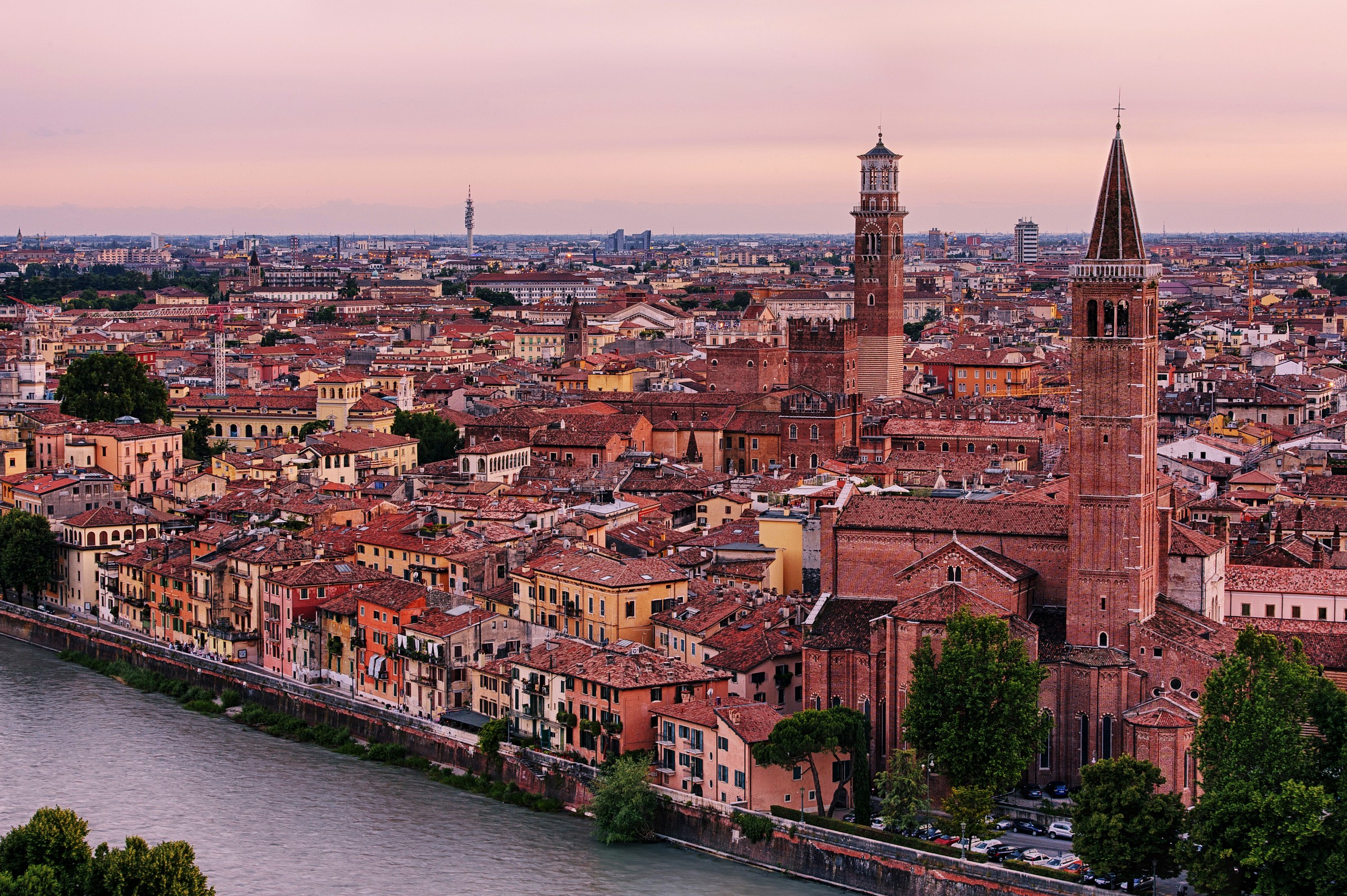 Verona at sunset