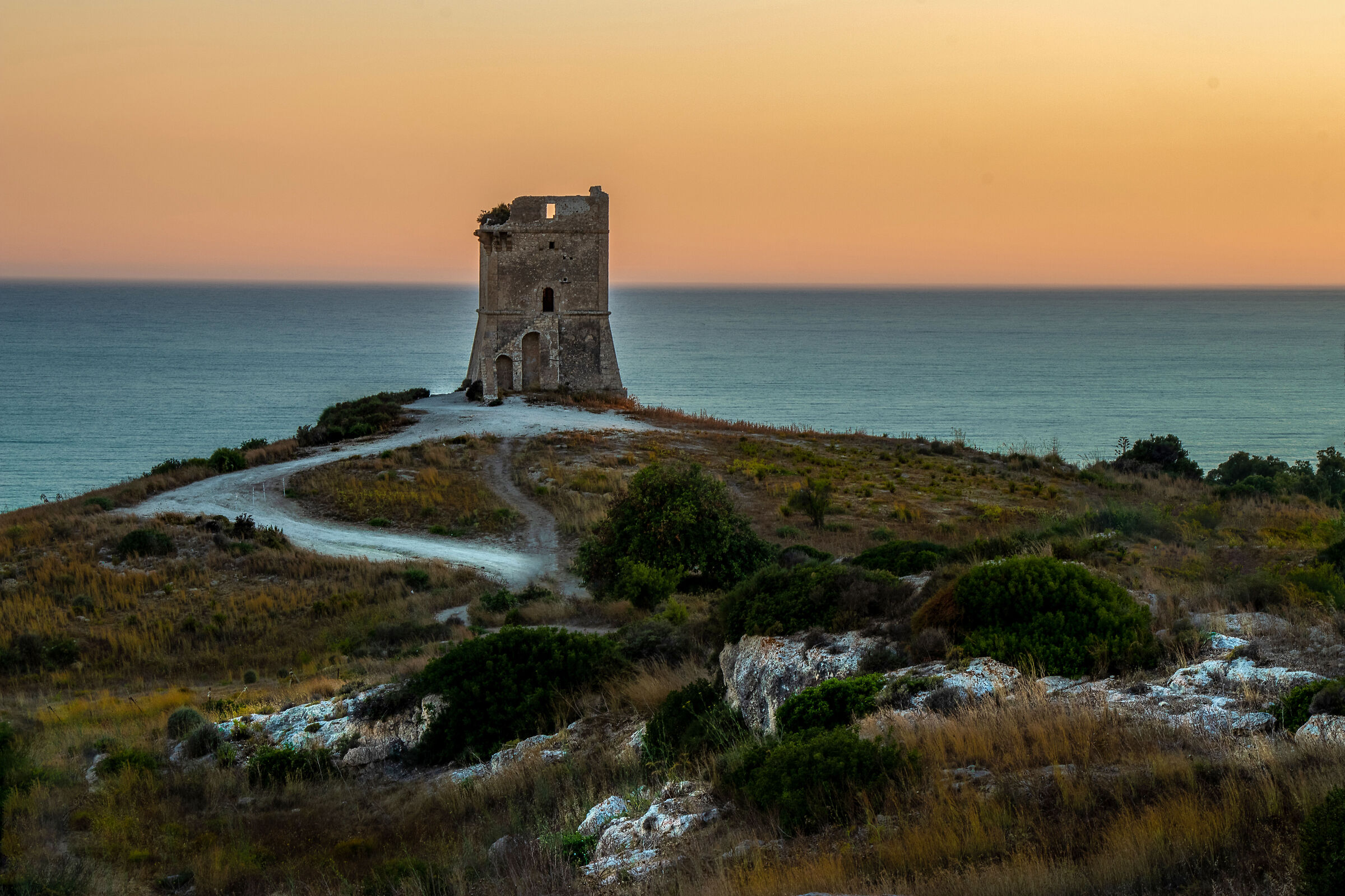 Manfria Tower at sunset