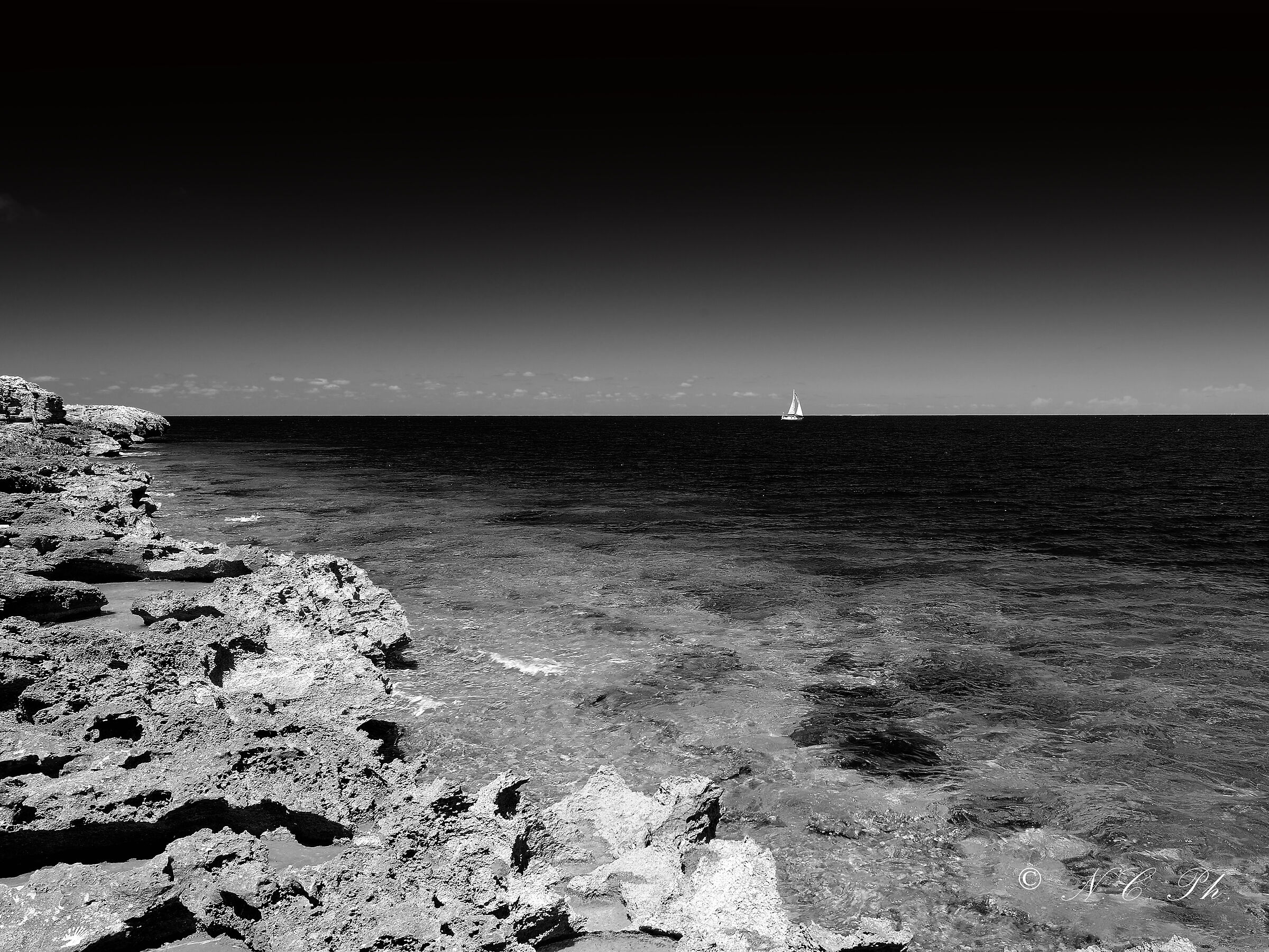Favignana Beach B/W