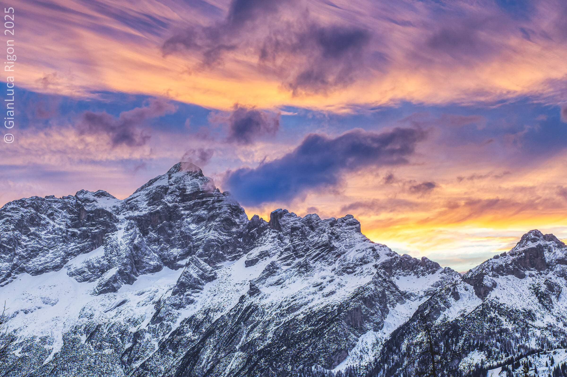 Sunset on Mount Civetta