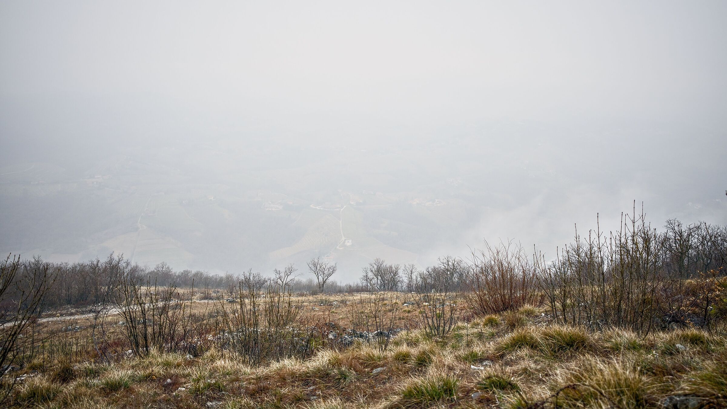 On the Sabotin with the fog