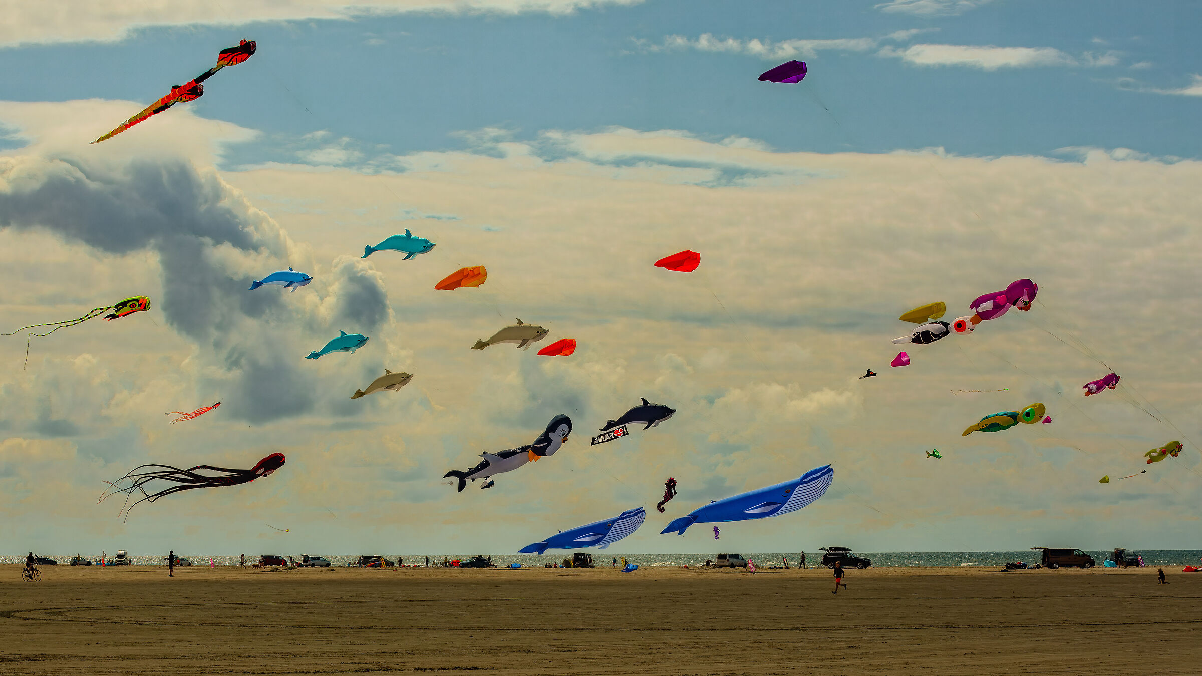 Kites on a danish beach I