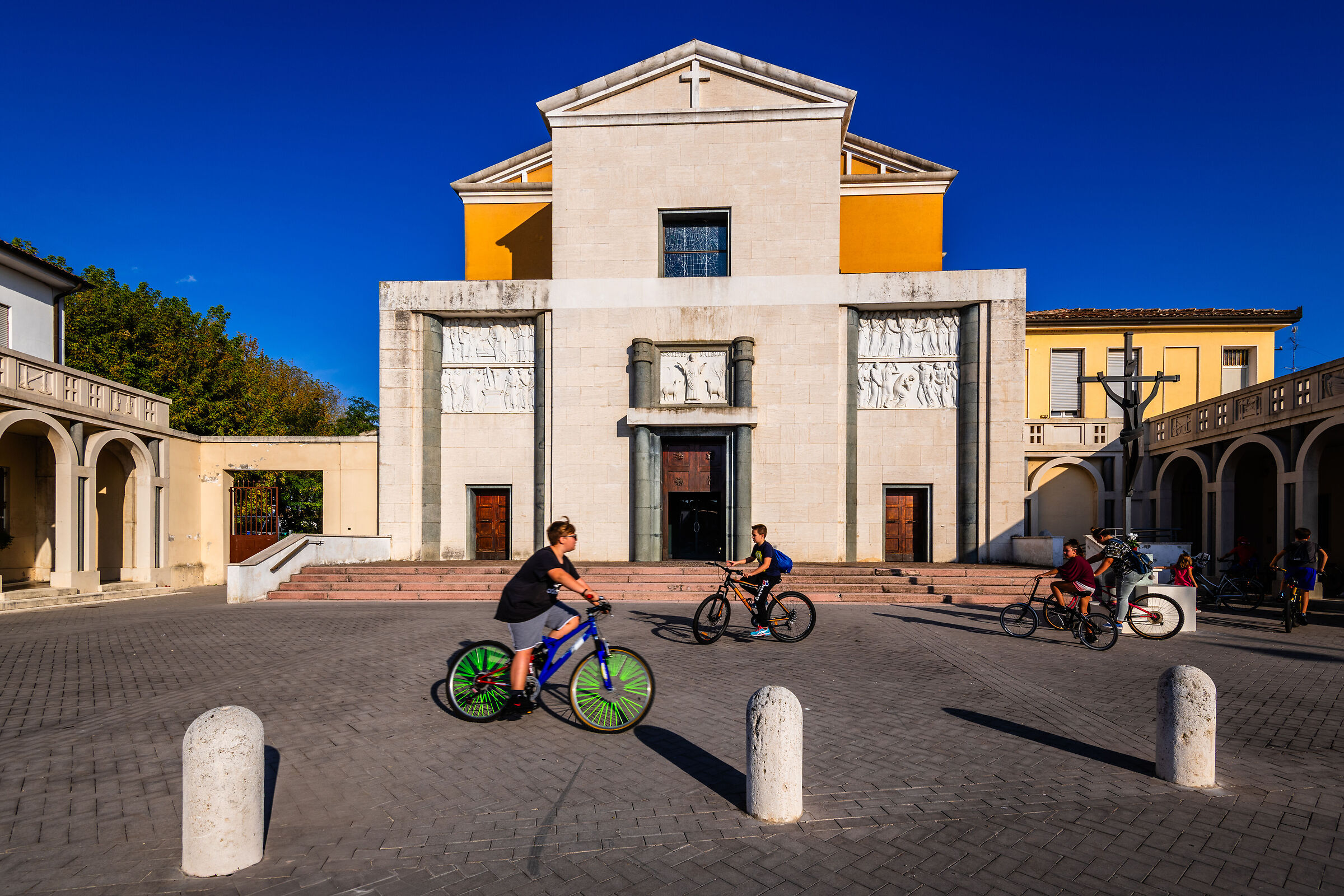 Bike-cross in the churchyard