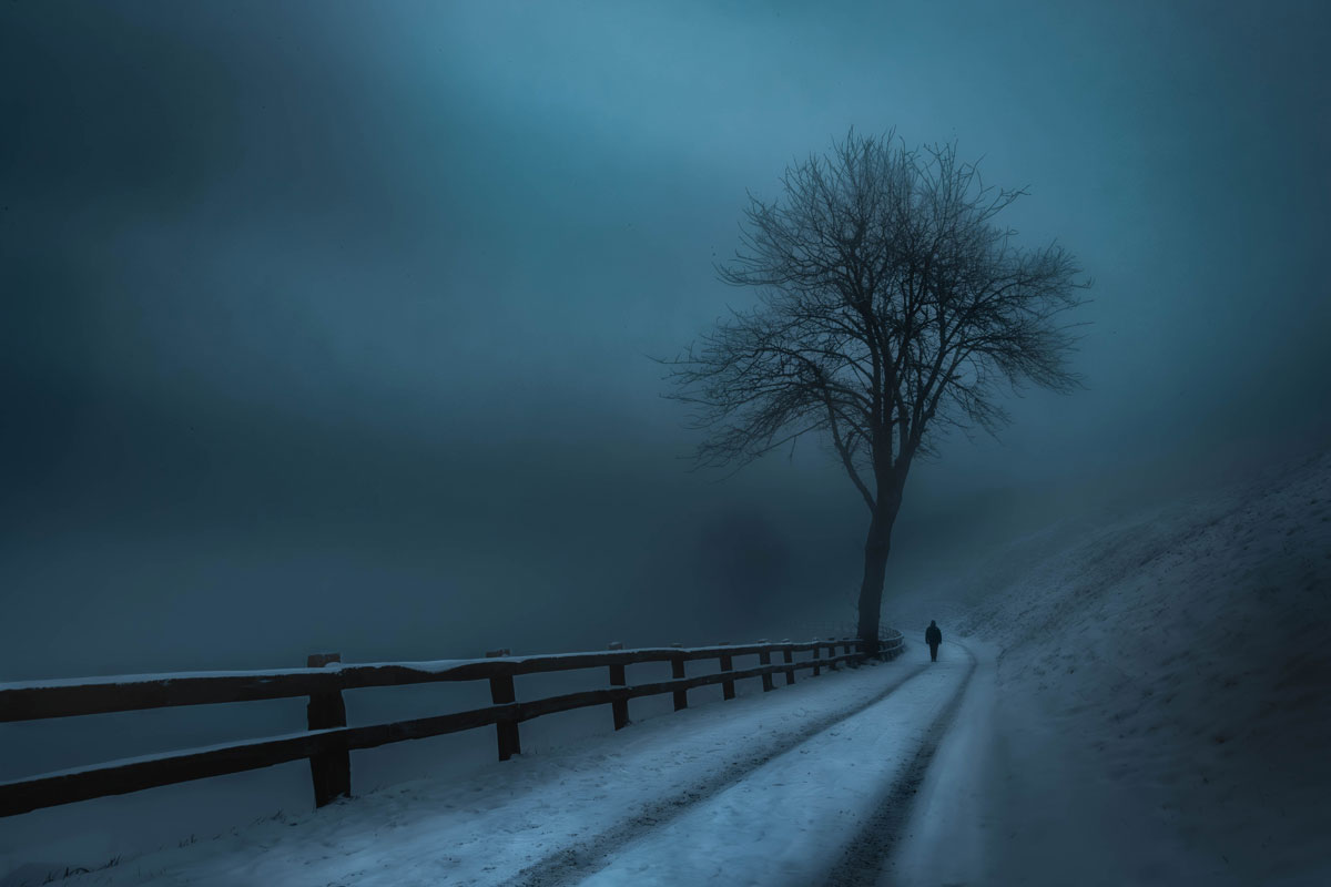 Camminando in un giorno di nebbia