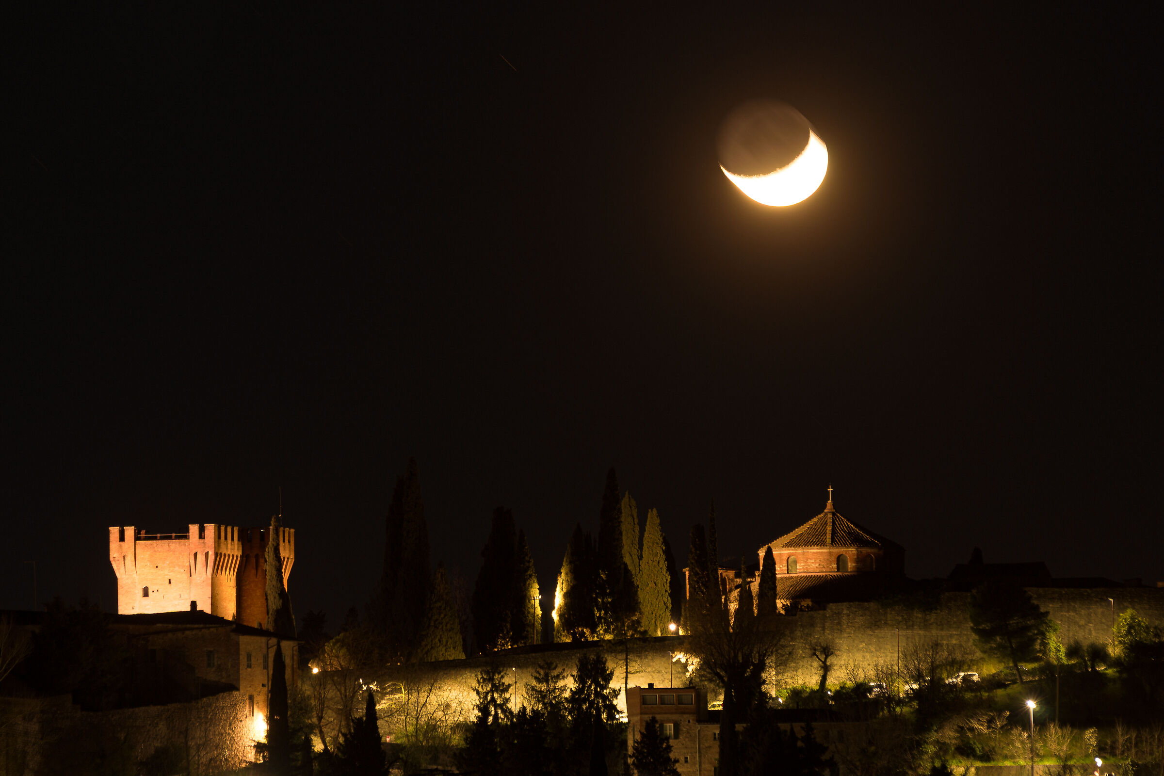 Temple and Moon
