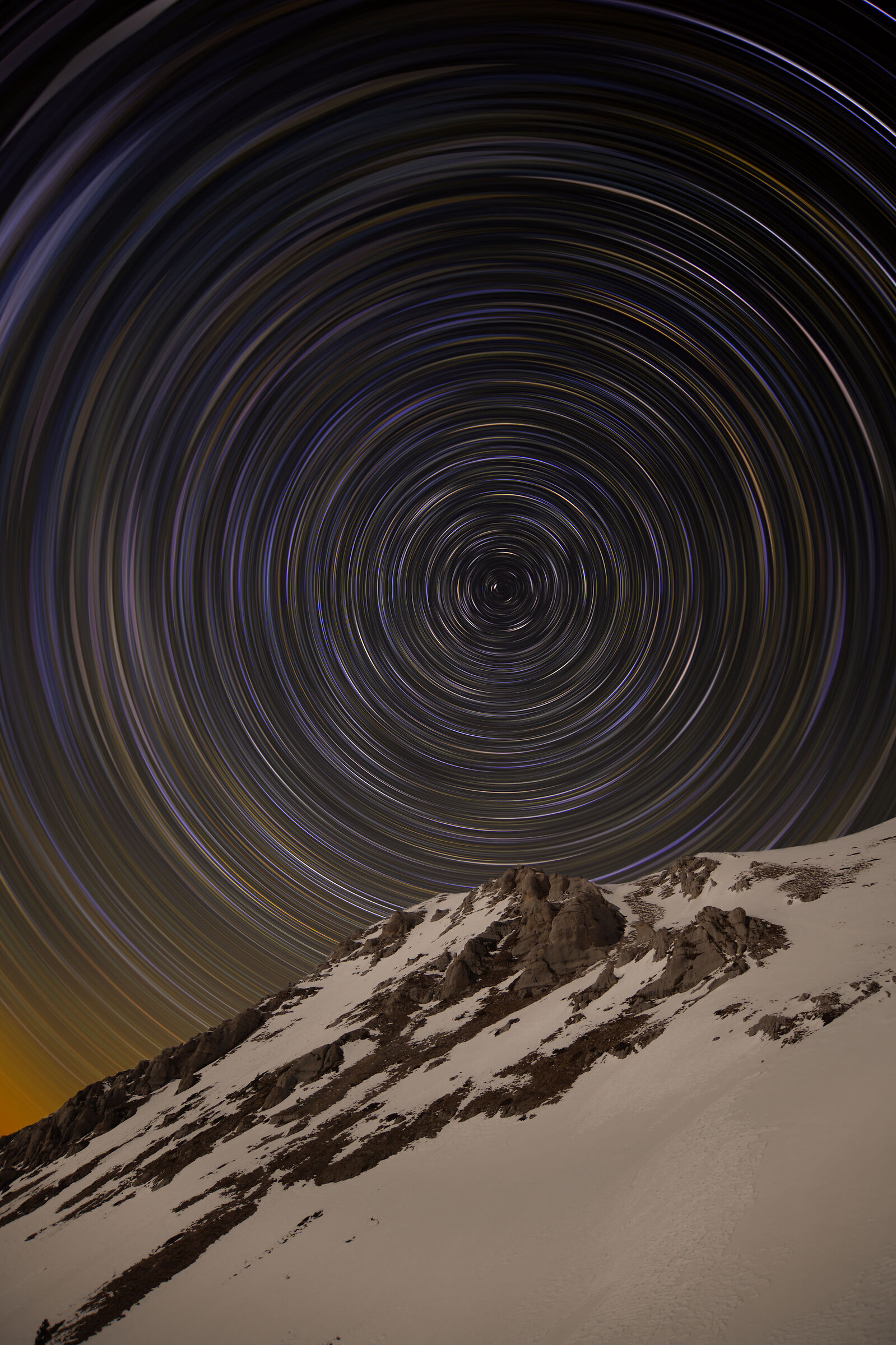 Startrail on Mount Bicco