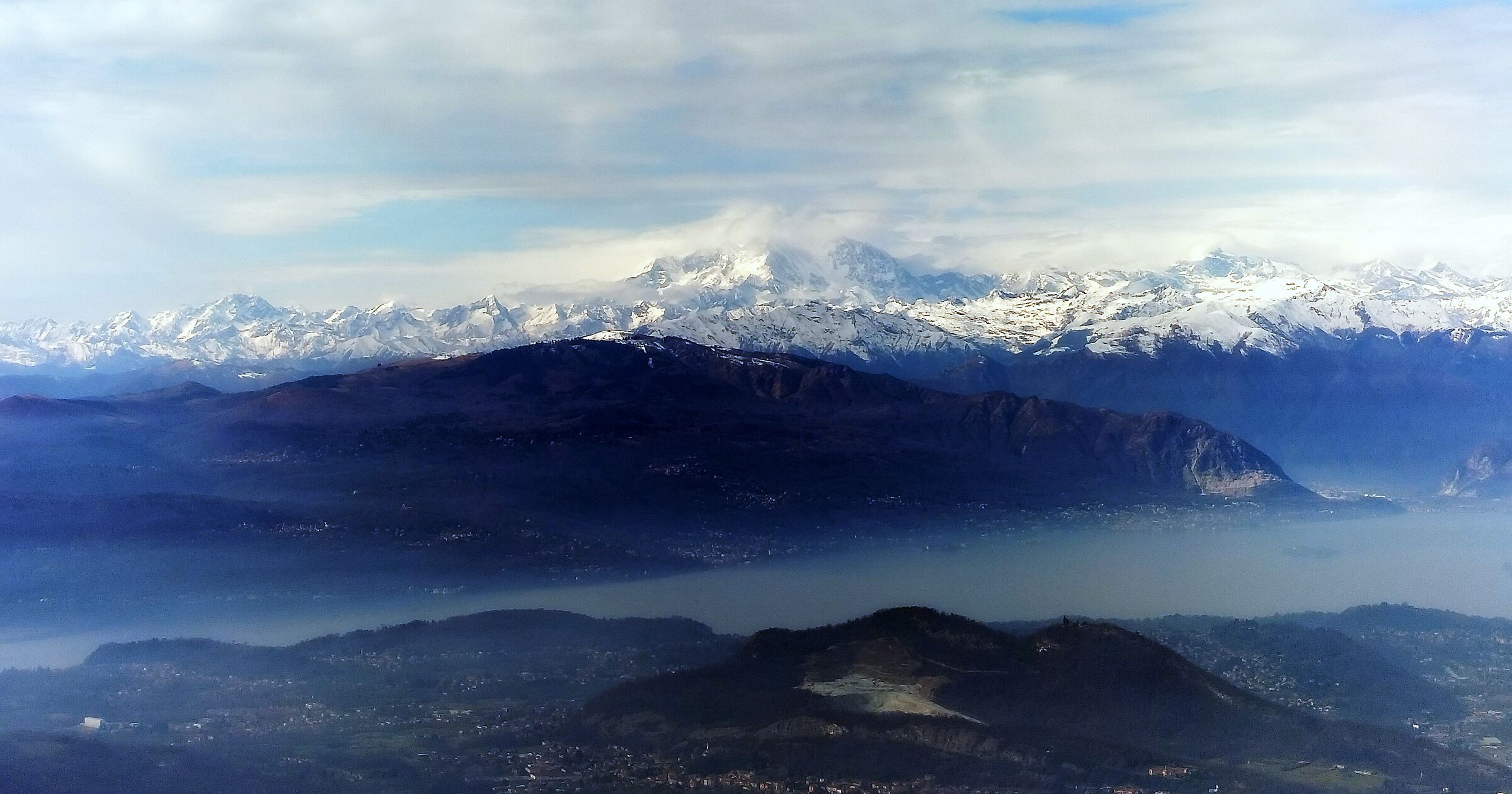 Lake Maggiore and Monte Rosa seen from Forte di Orino (Va)