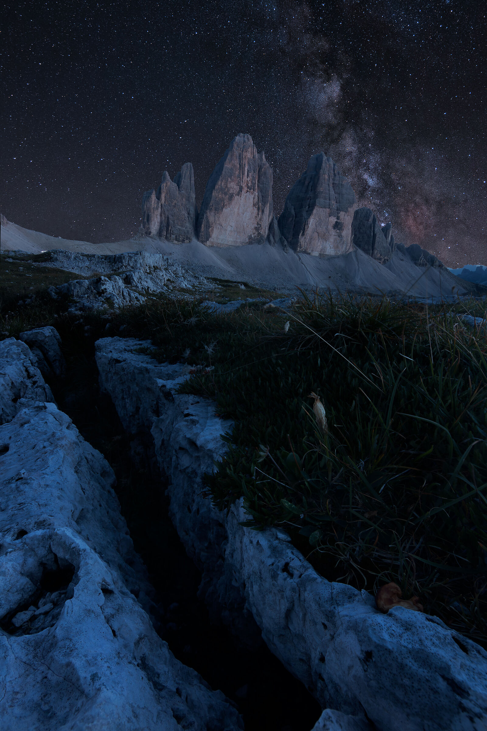 Three Peaks at night