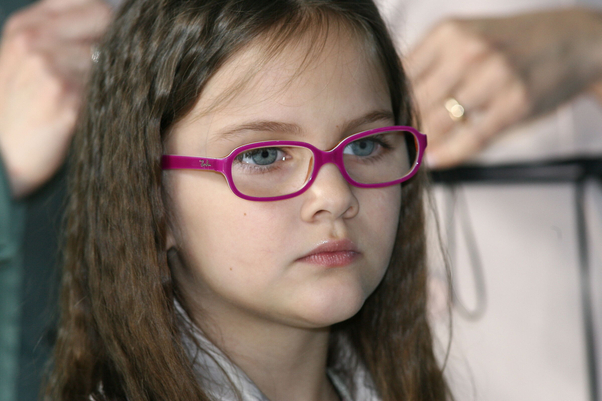 pensive granddaughter