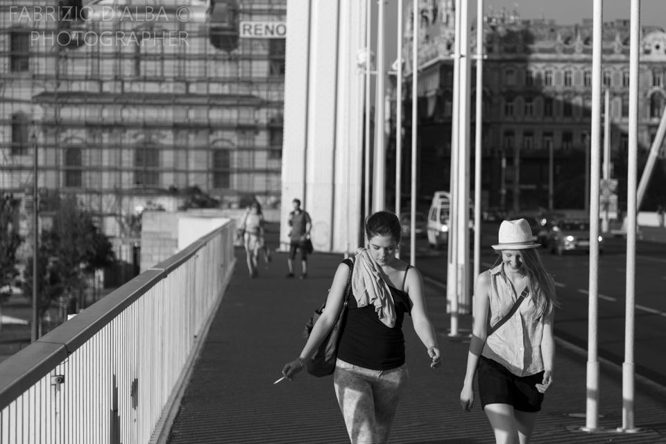 Walking on the bridge