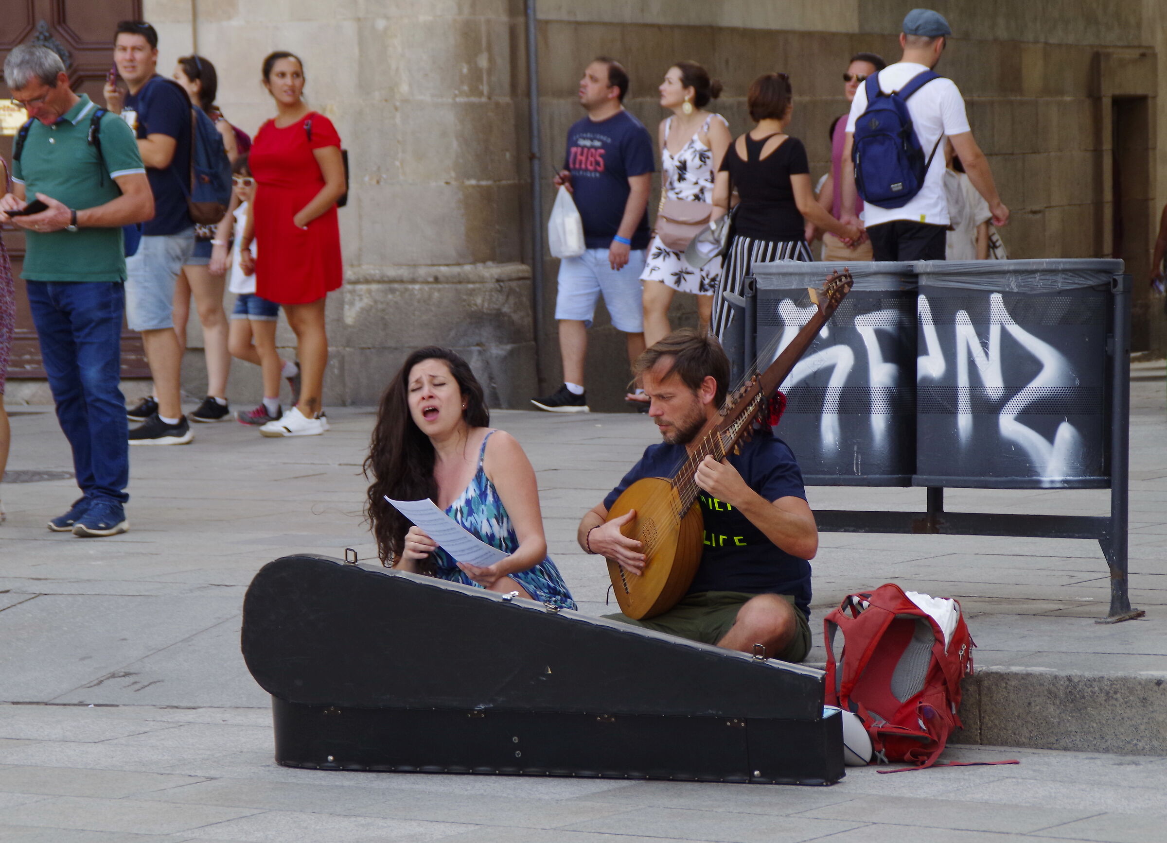 Musicisti per le strade di Barcellona...