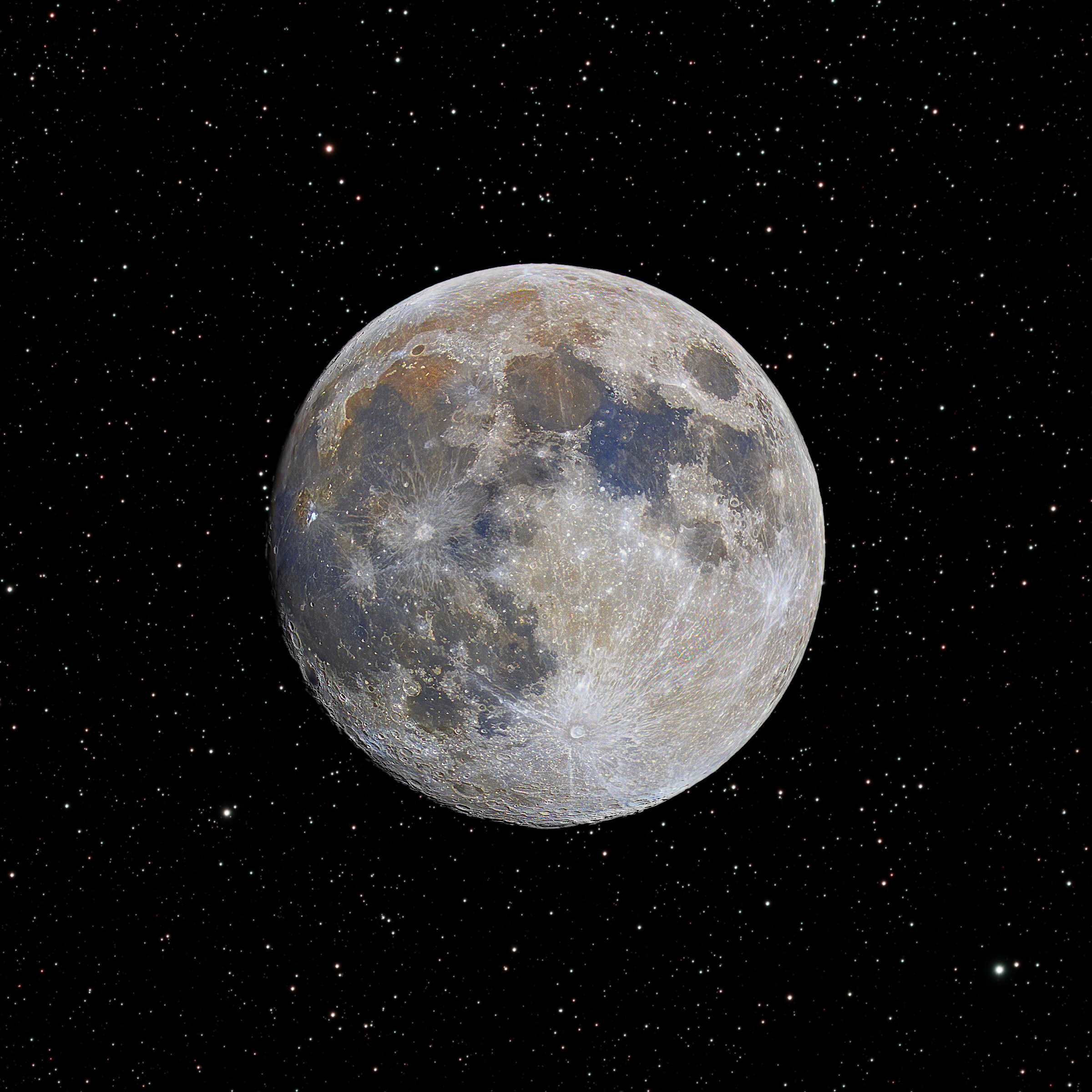 Mineral moon with star background