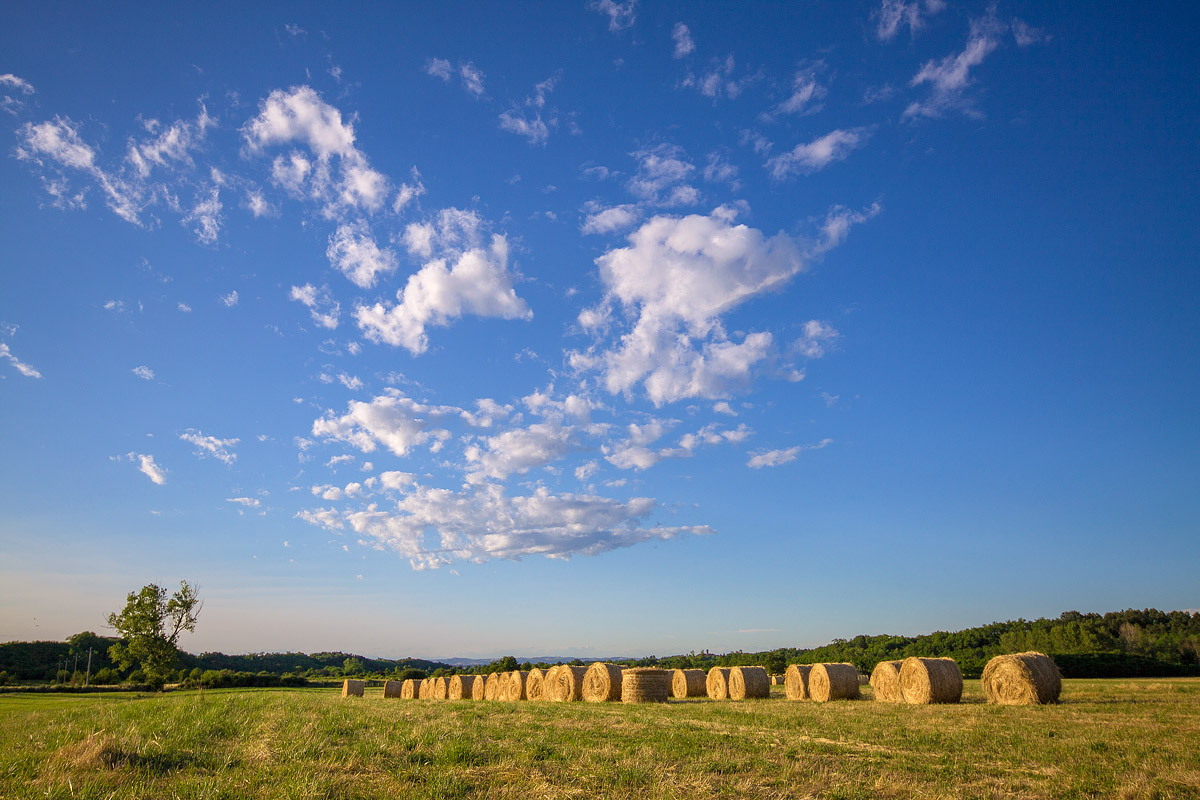 Clouds and hay