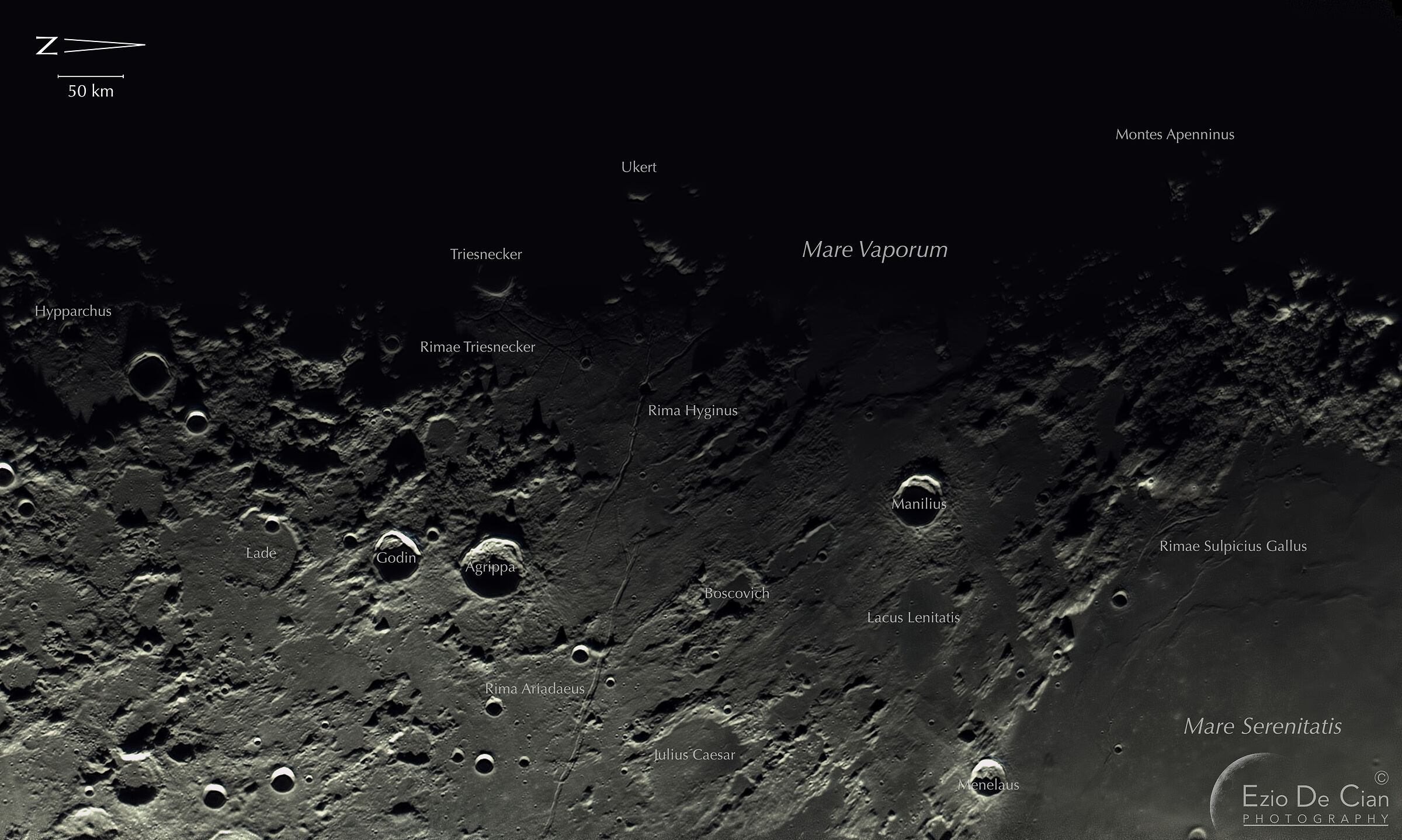 Mare Vaporum and Rima Hyginus