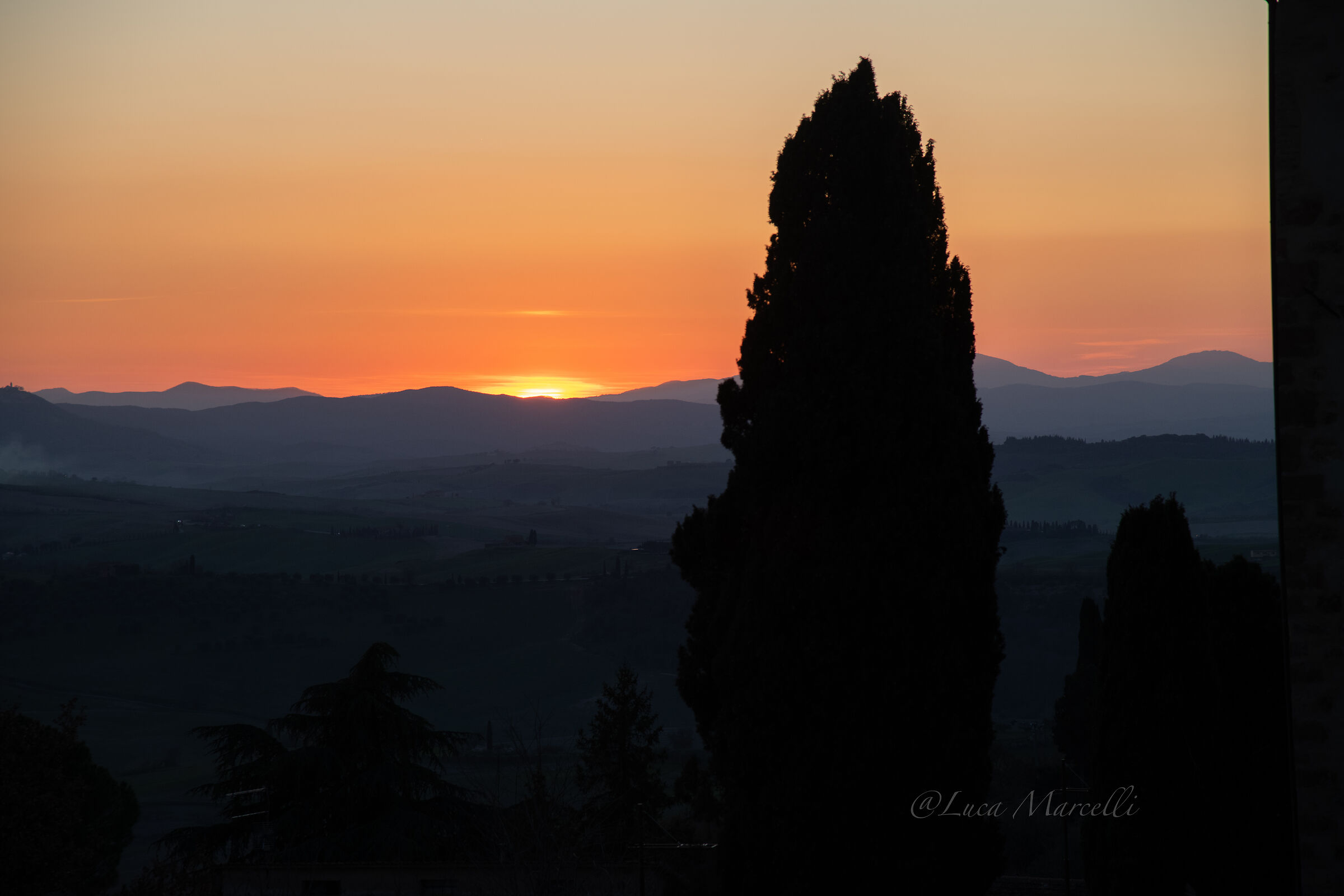 Sunset in Pienza