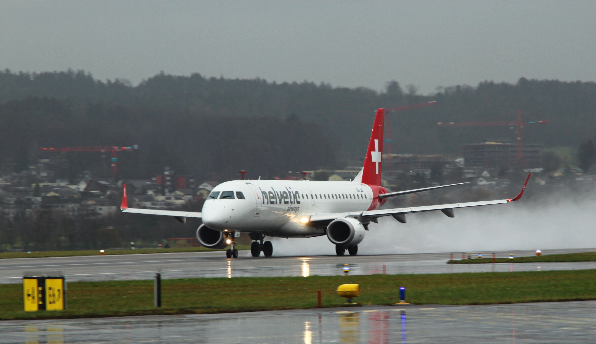 The rain won't stop the take-off