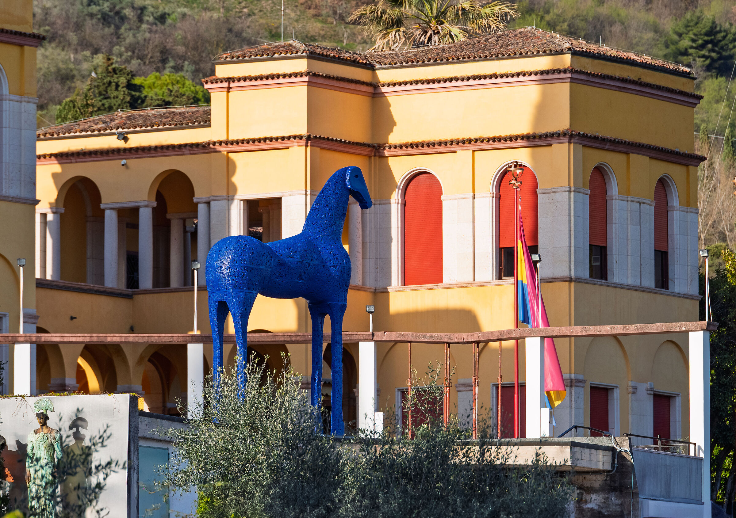Vittoriale and the Blue Horse by Mimmo Paladino