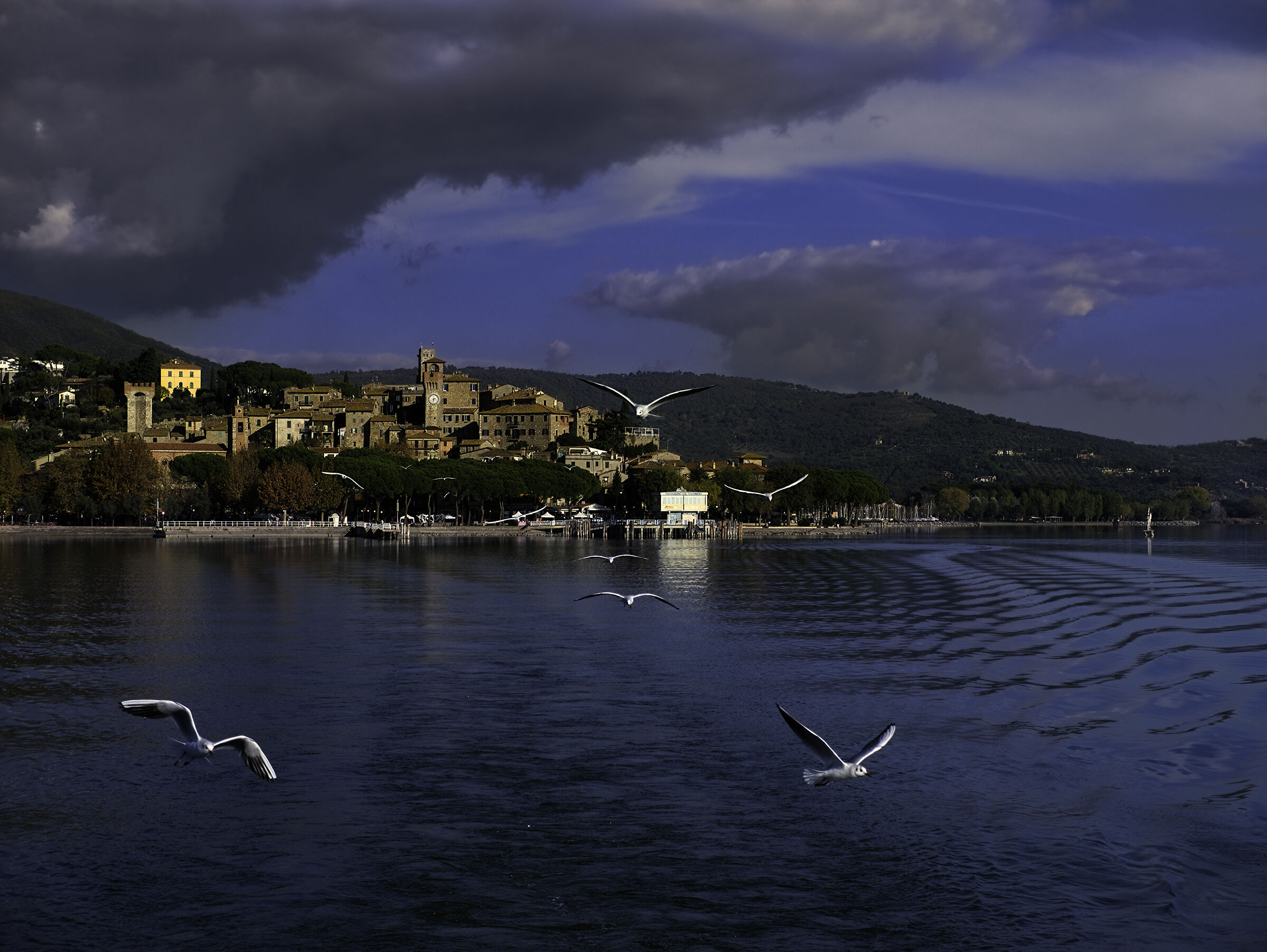 in barca sul lago trasimeno