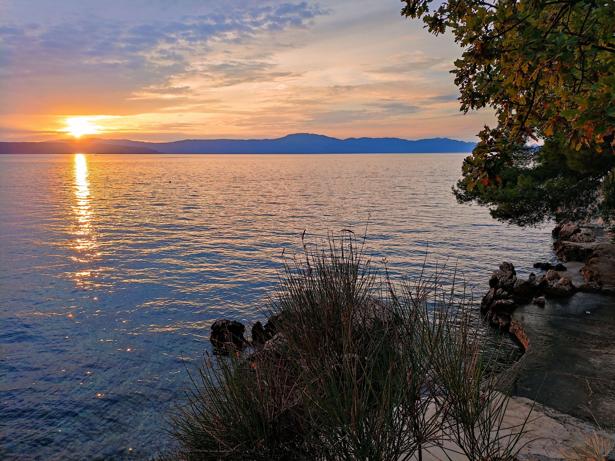 Sunset in Malinska island of Krk, Croatia