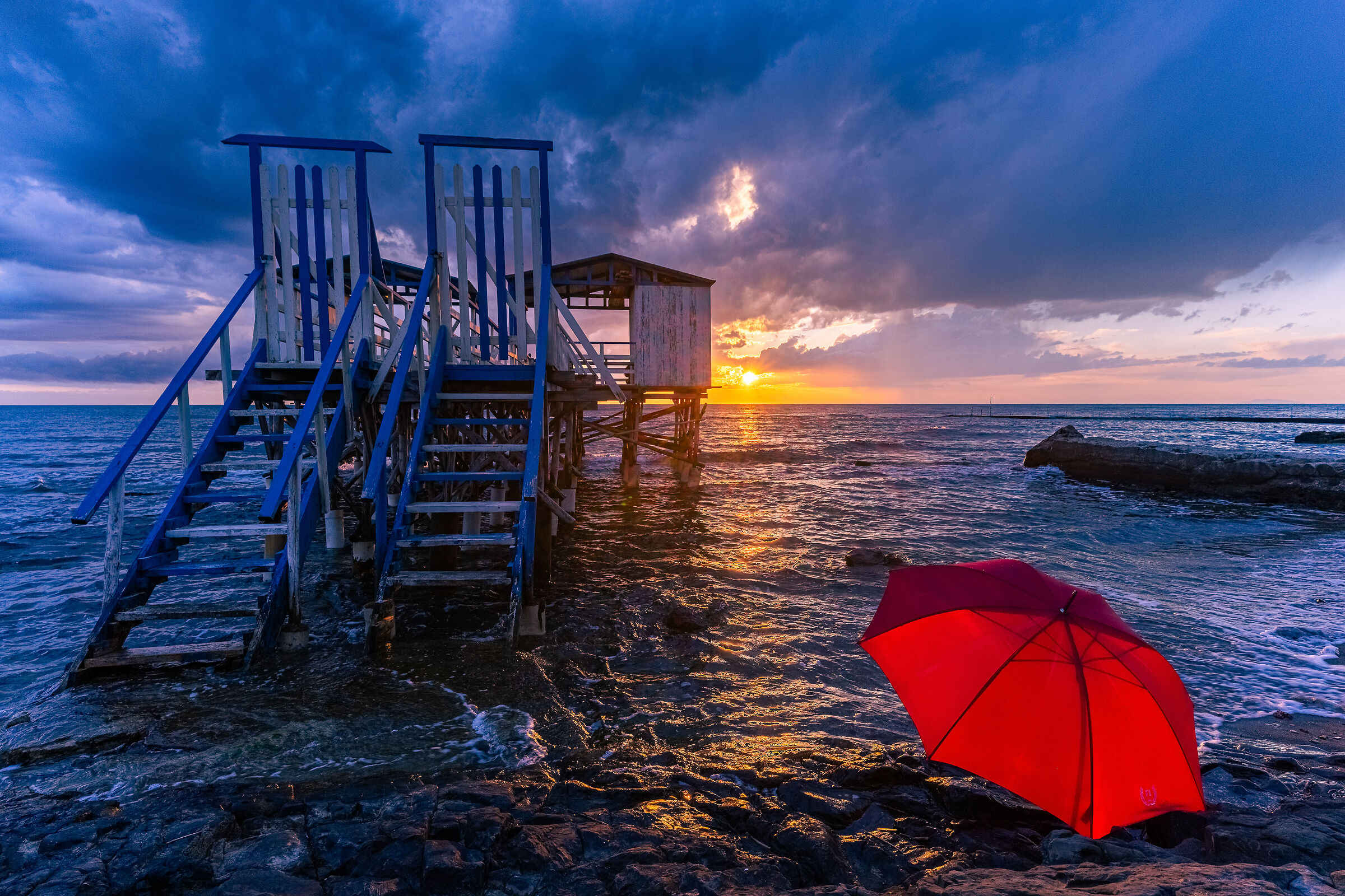 Sunset with umbrella...