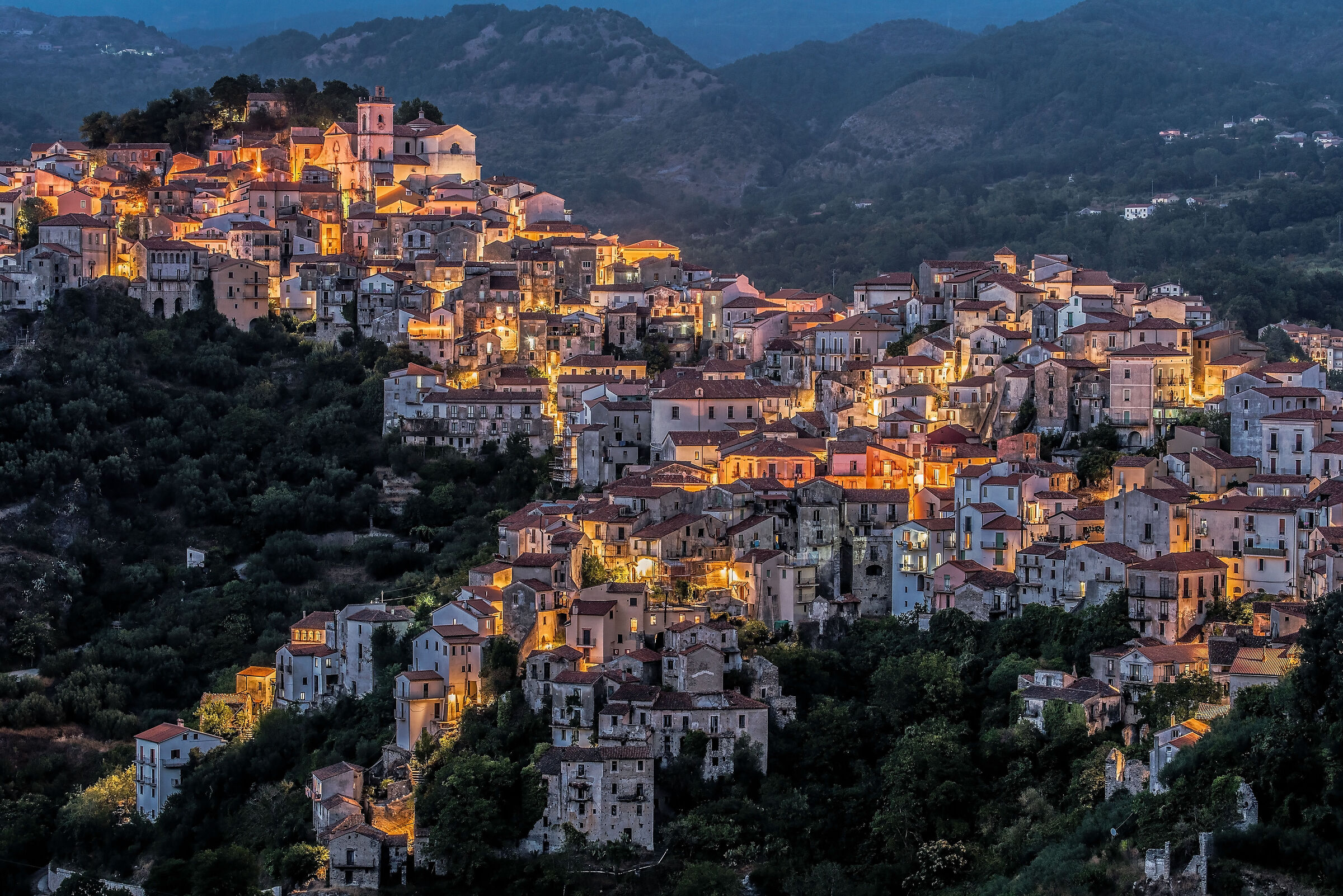 le prime luci della sera.