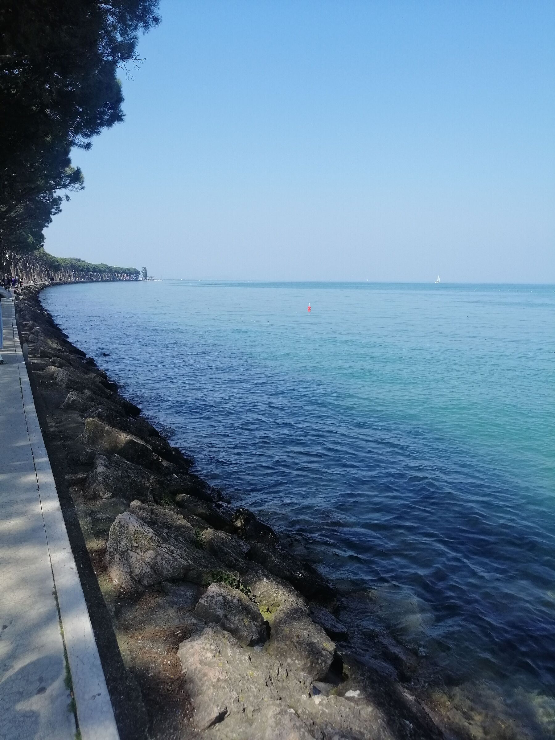 Peschiera del Garda along the lake