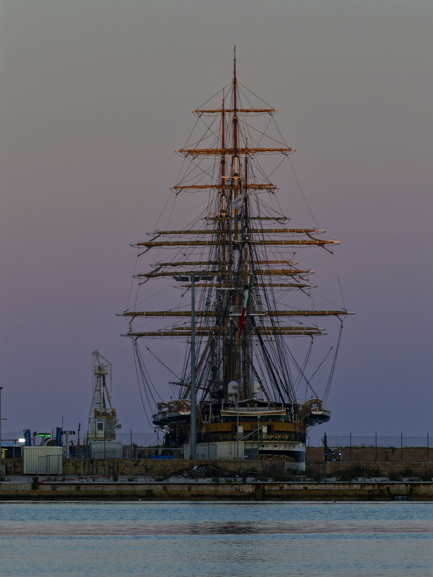 The Vespucci at the stern - Sunset