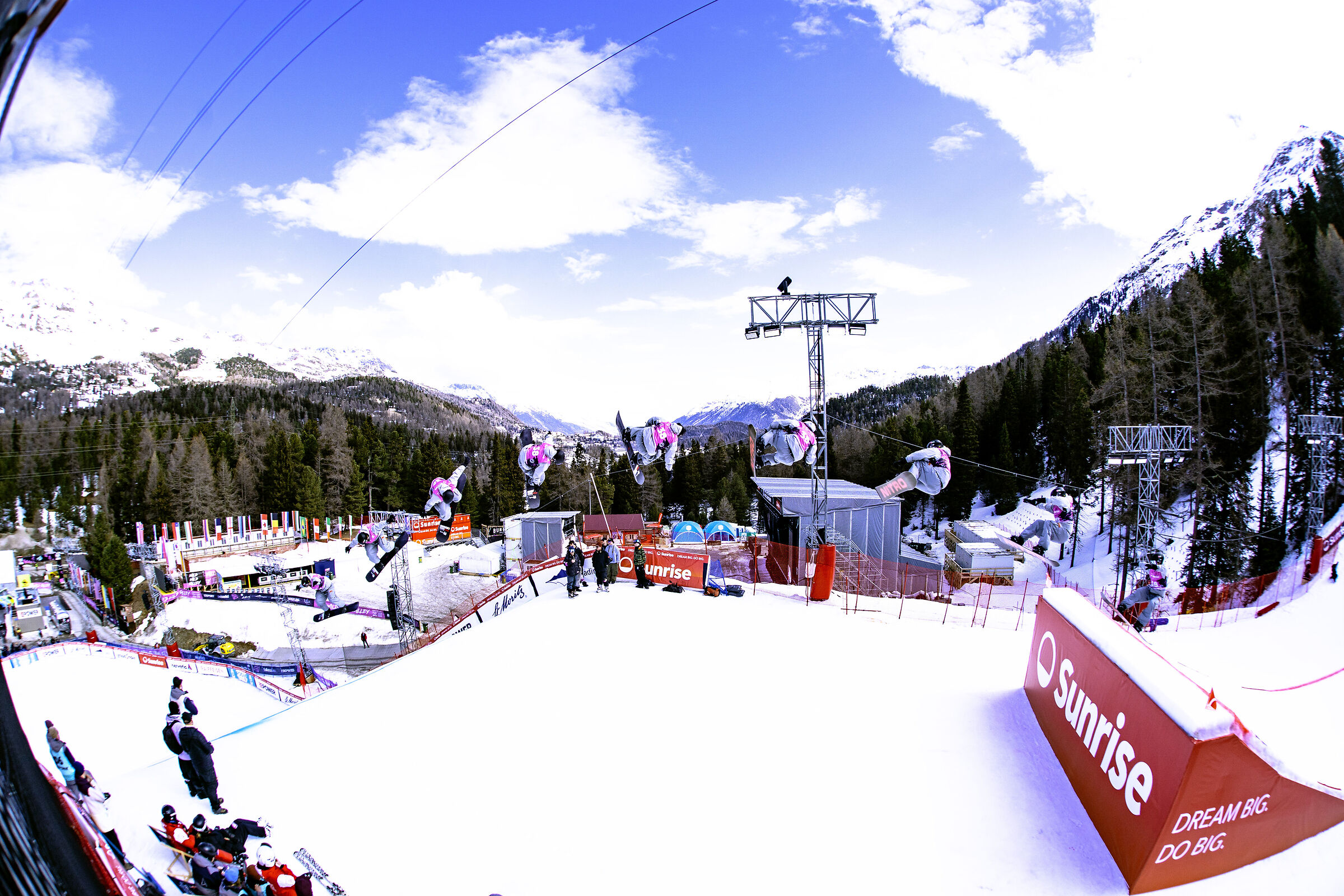 Multiple exposure Big Air St. Moritz