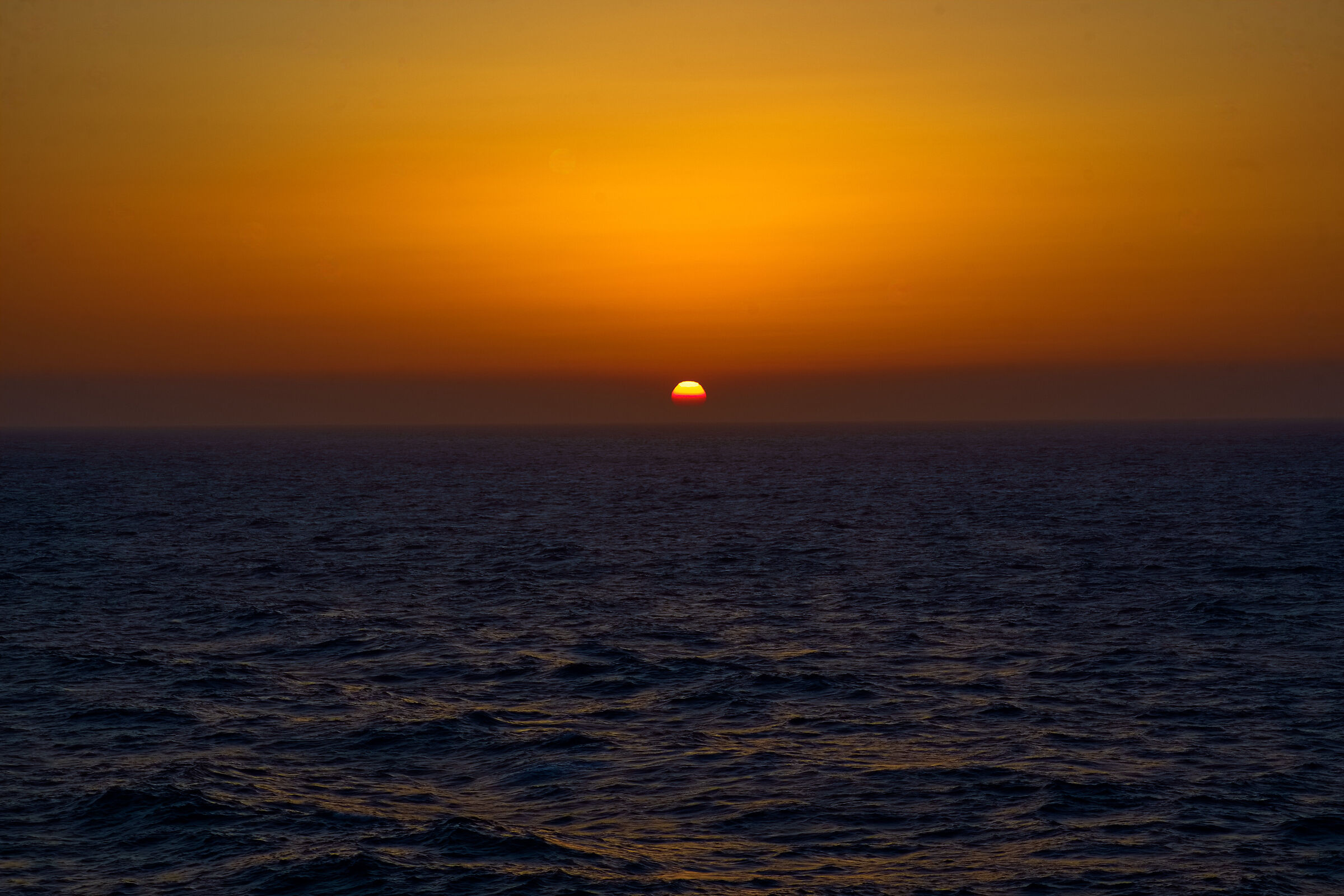 The sun on the horizon