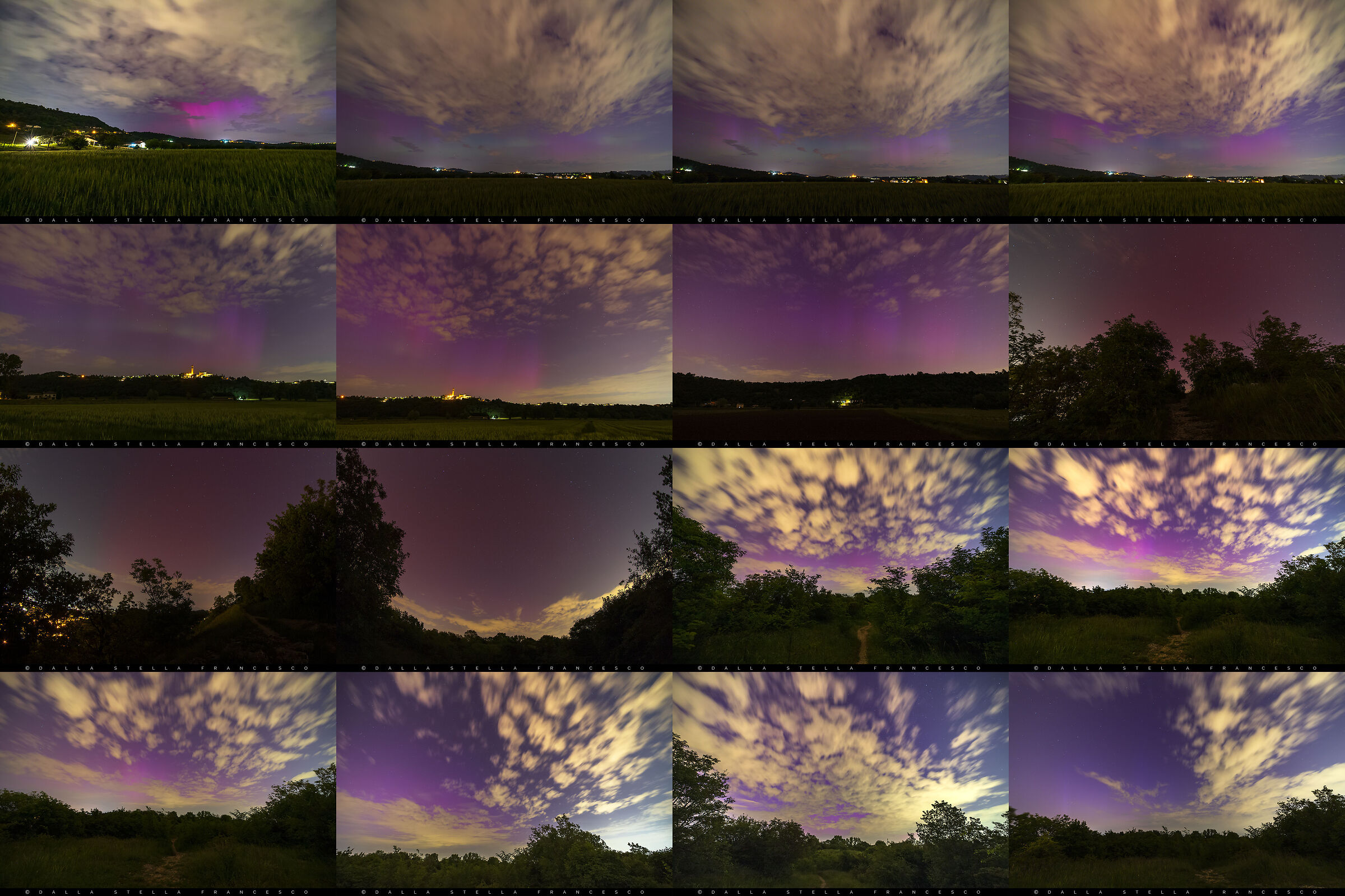 Sequenza dell'aurora boreale del 10/11 maggio