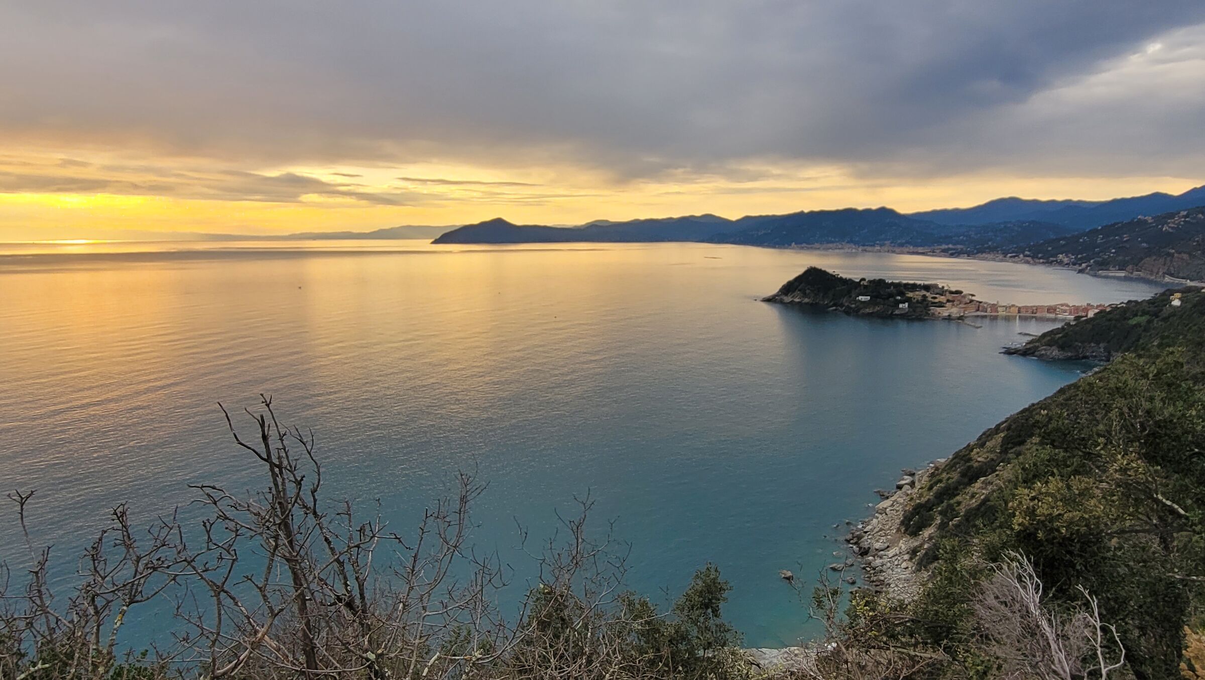 Sunset over Sestri Levante and Tigullio