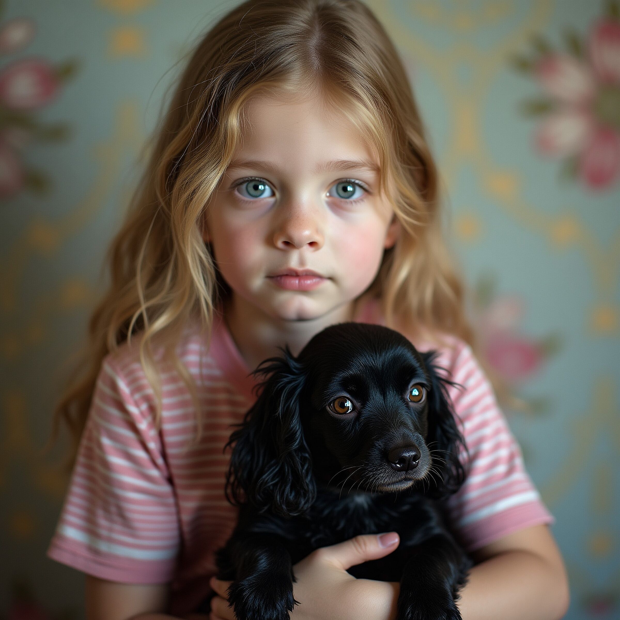Little girl with dog
