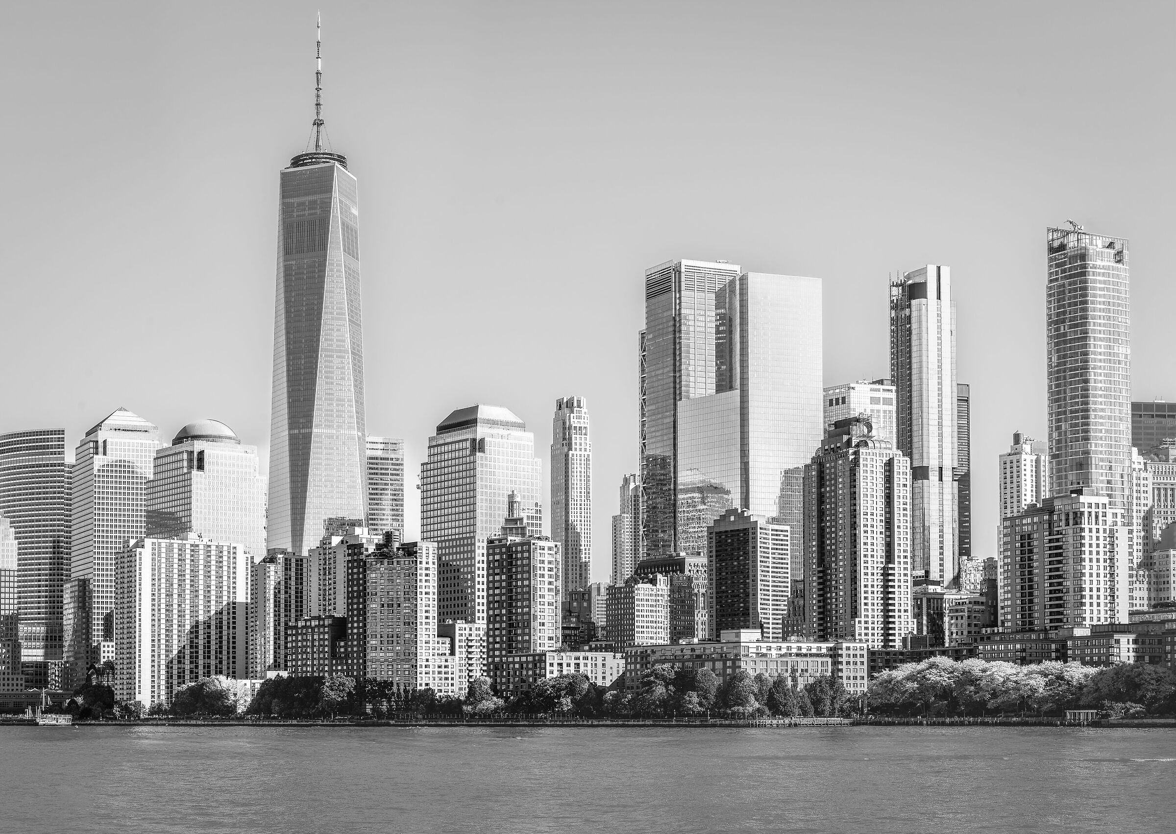 Vedute di Manhattan a colori e in bianco e nero