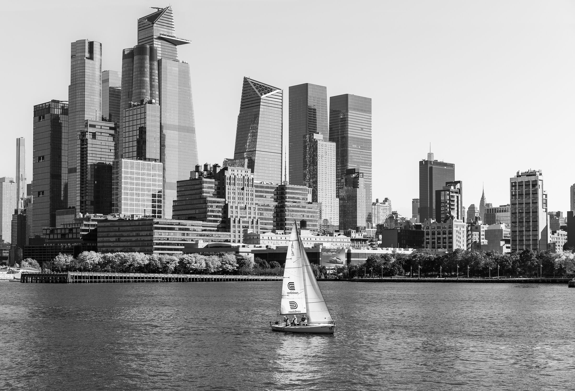 Vedute di Manhattan a colori e in bianco e nero