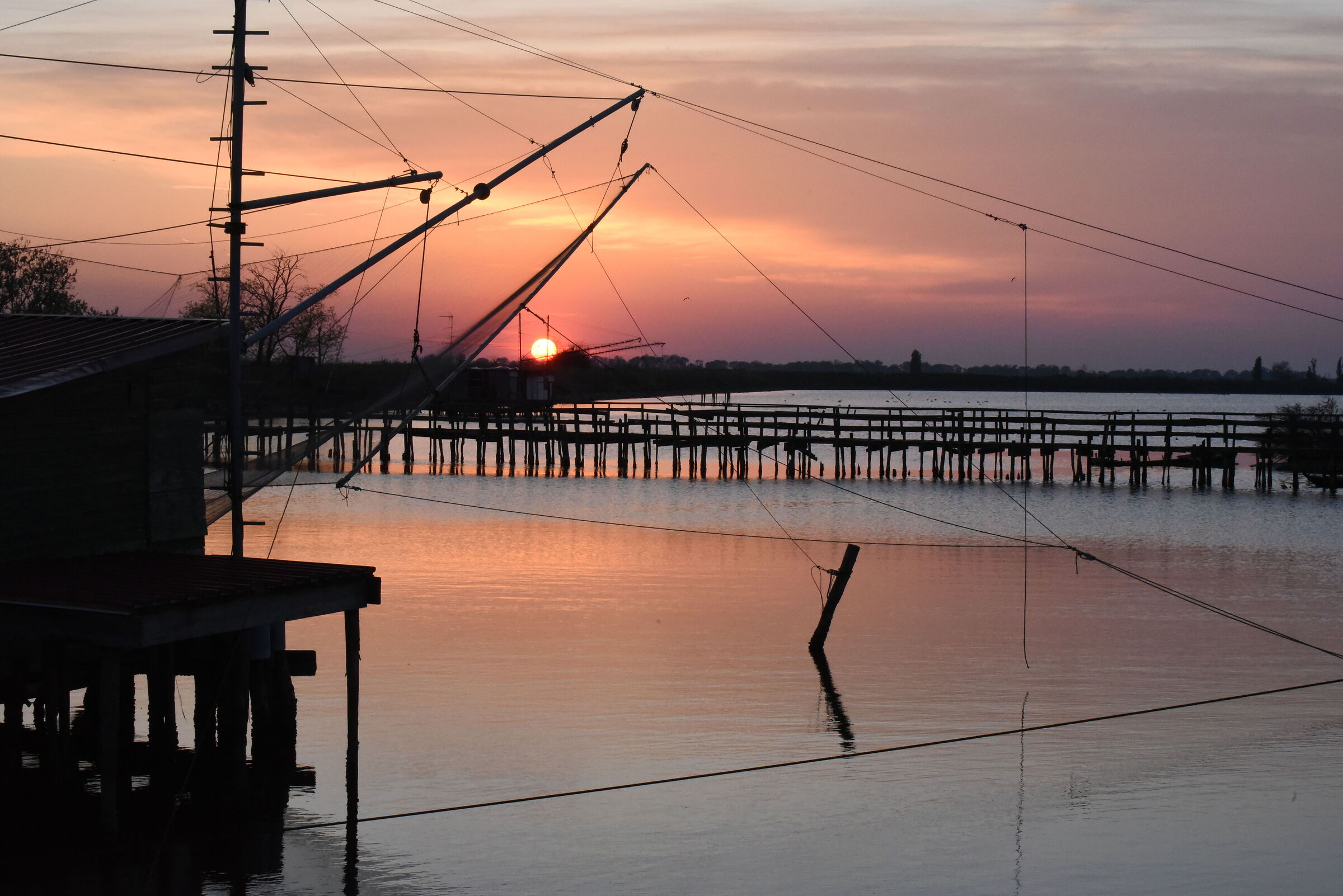 Tramonto nelle Valli di Comacchio